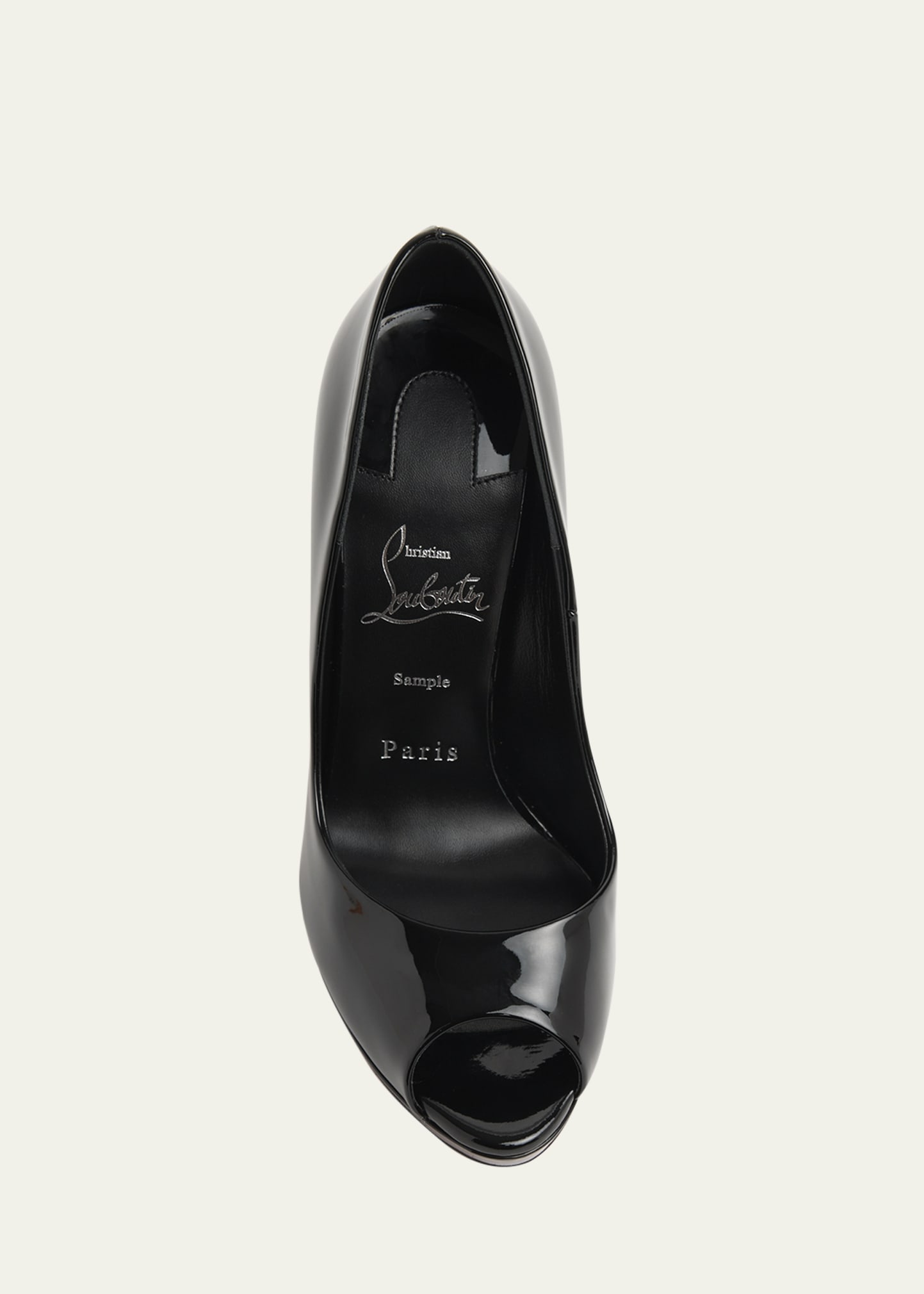 Christian Louboutin 120mm Lady Z Patent Leather Peep-Toe Pumps