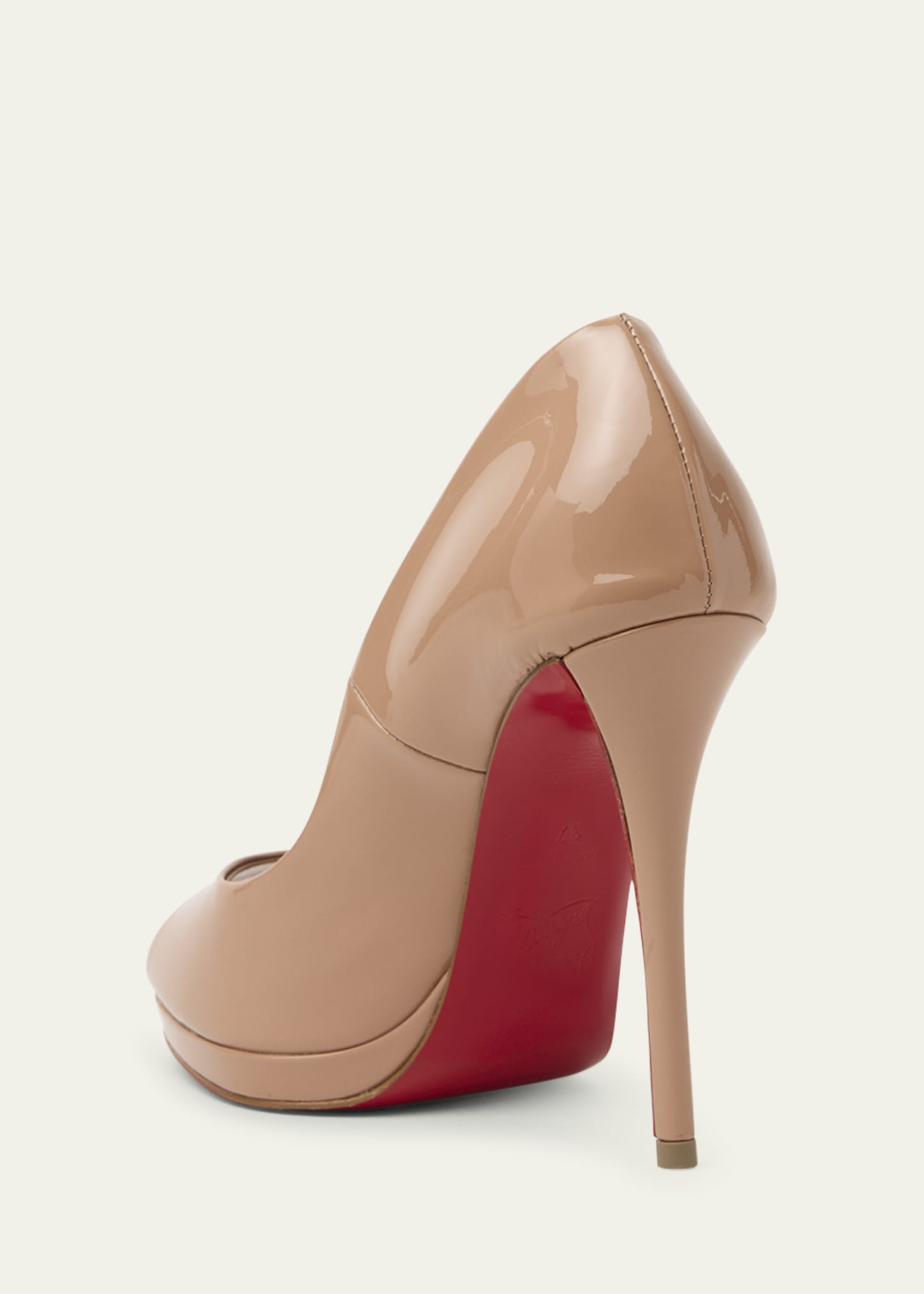 Christian Louboutin 120mm Lady Z Patent Leather Peep-Toe Pumps