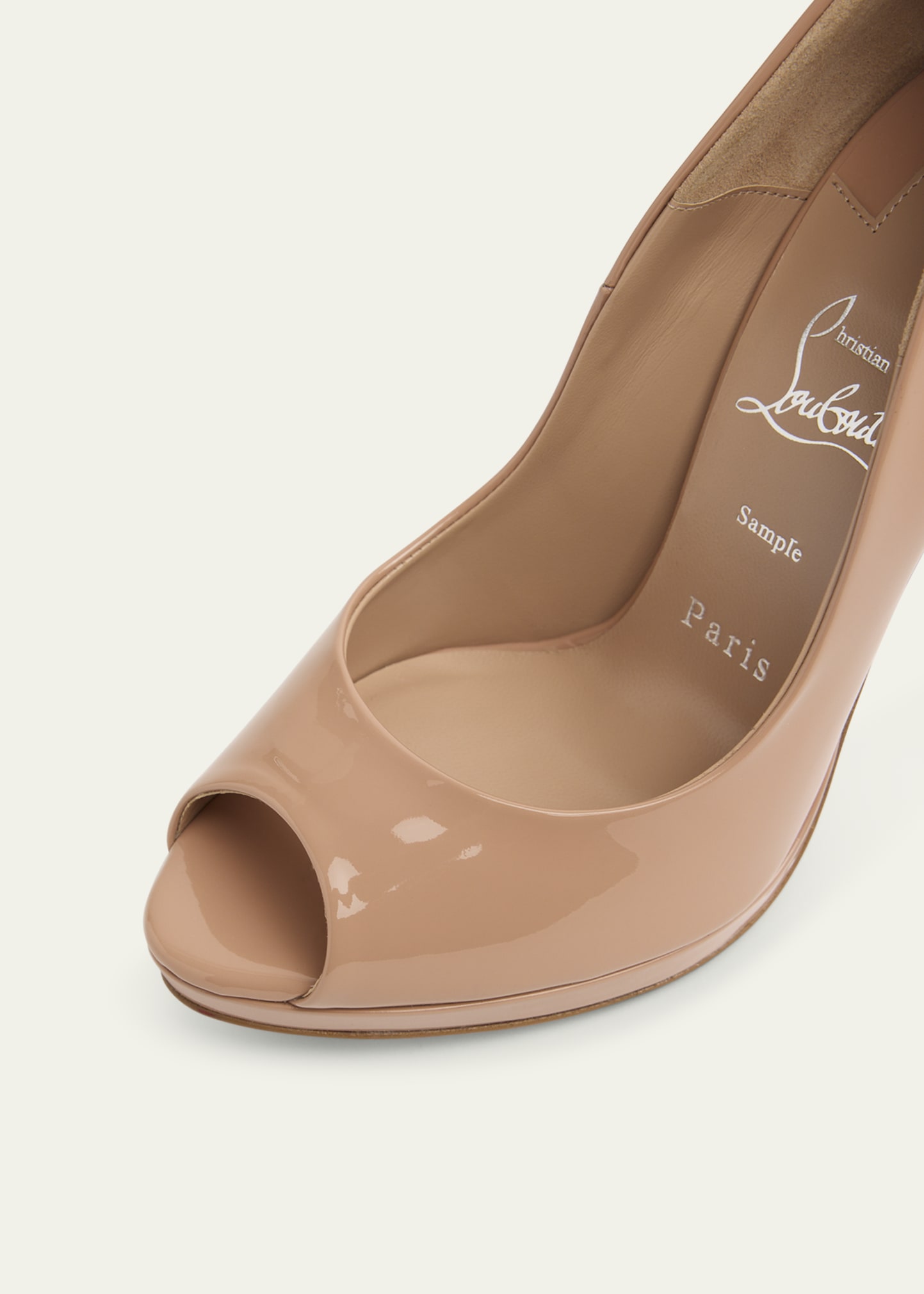 Christian Louboutin 120mm Lady Z Patent Leather Peep-Toe Pumps