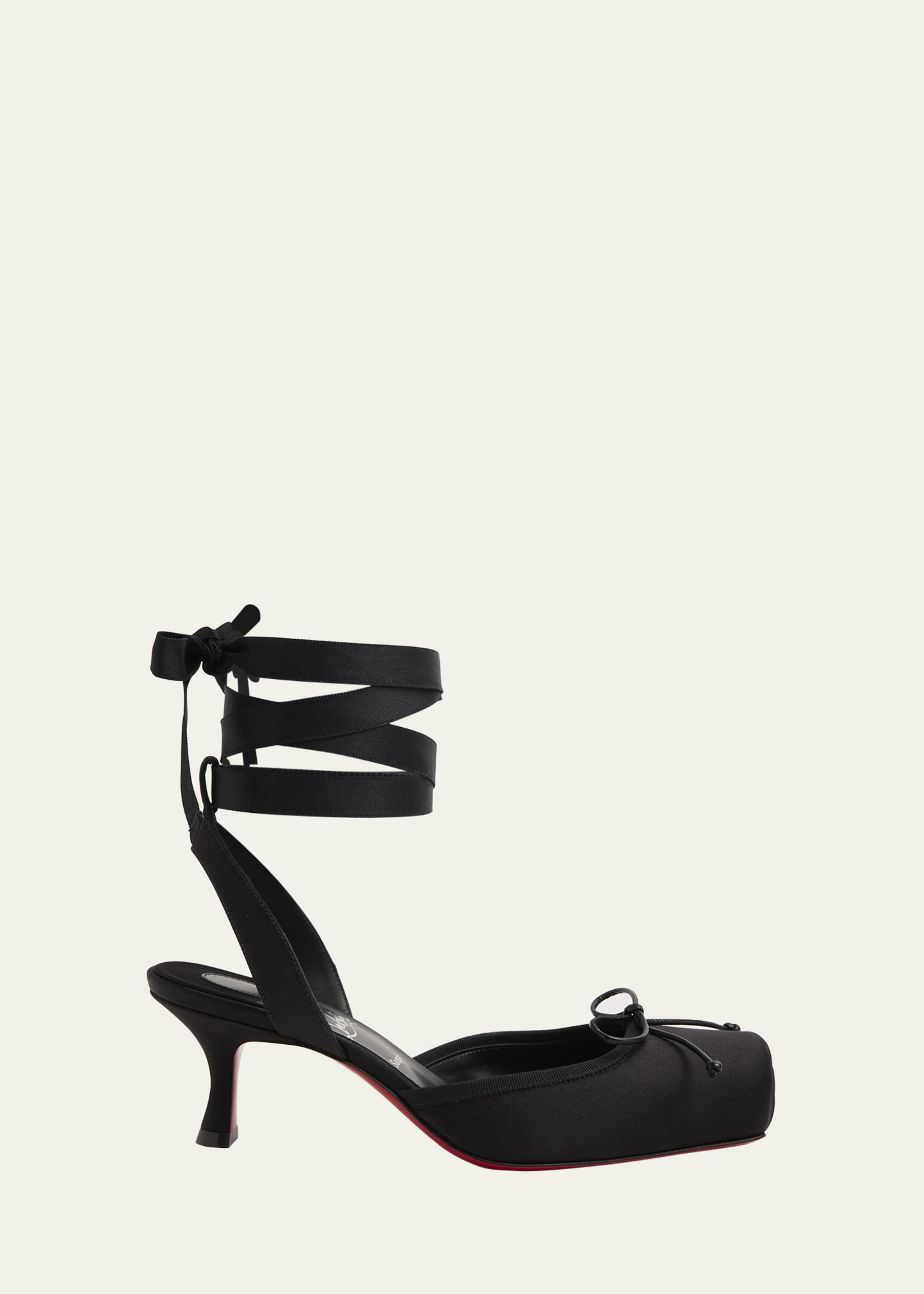 Christian Louboutin 55mm Cassia Lace-Up Satin Ballet Pumps