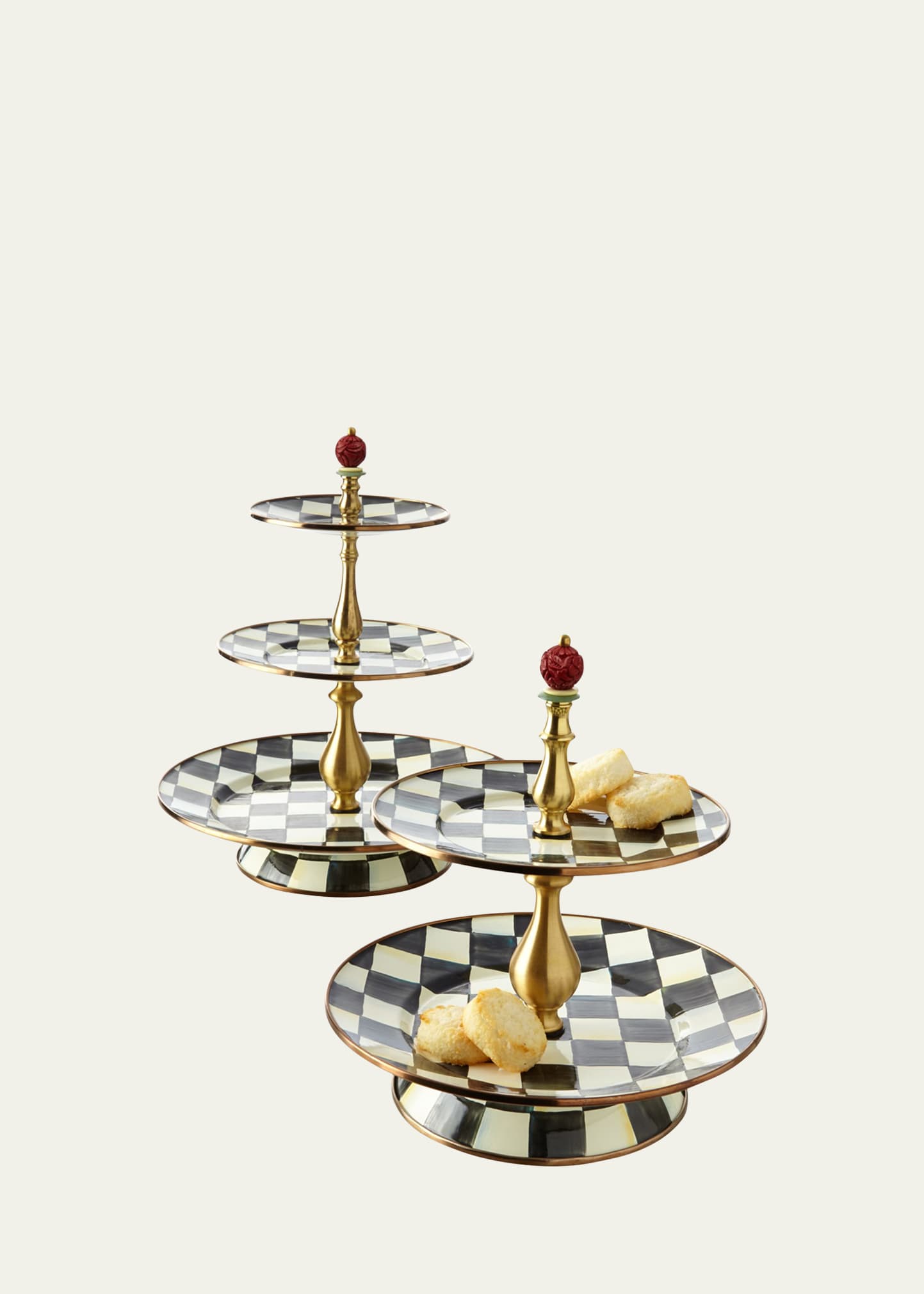 MacKenzie-Childs Courtly Check Three-Tier Sweet Stand