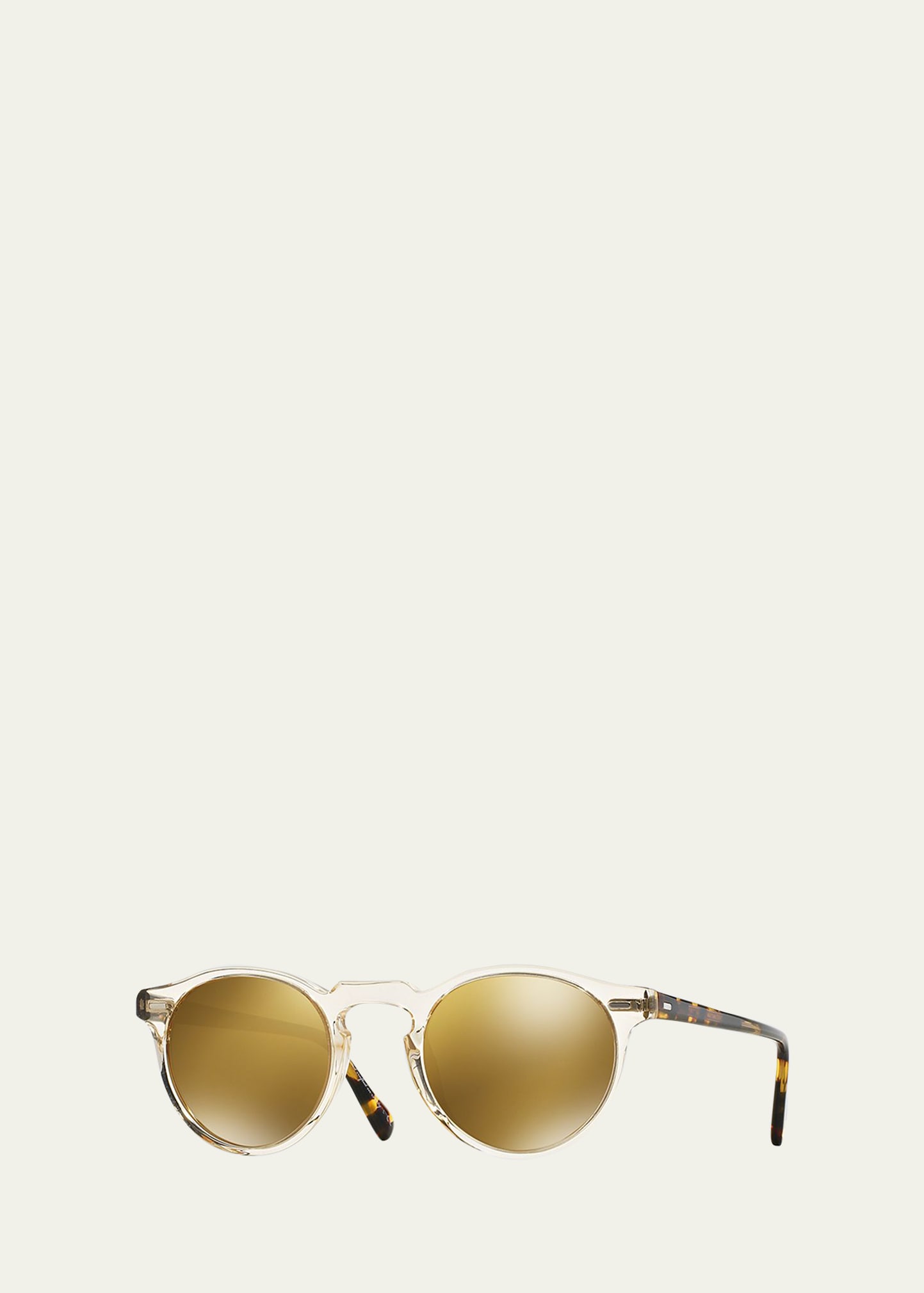 Oliver Peoples Gregory Peck 47 Round Sunglasses Yellow Bergdorf Goodman