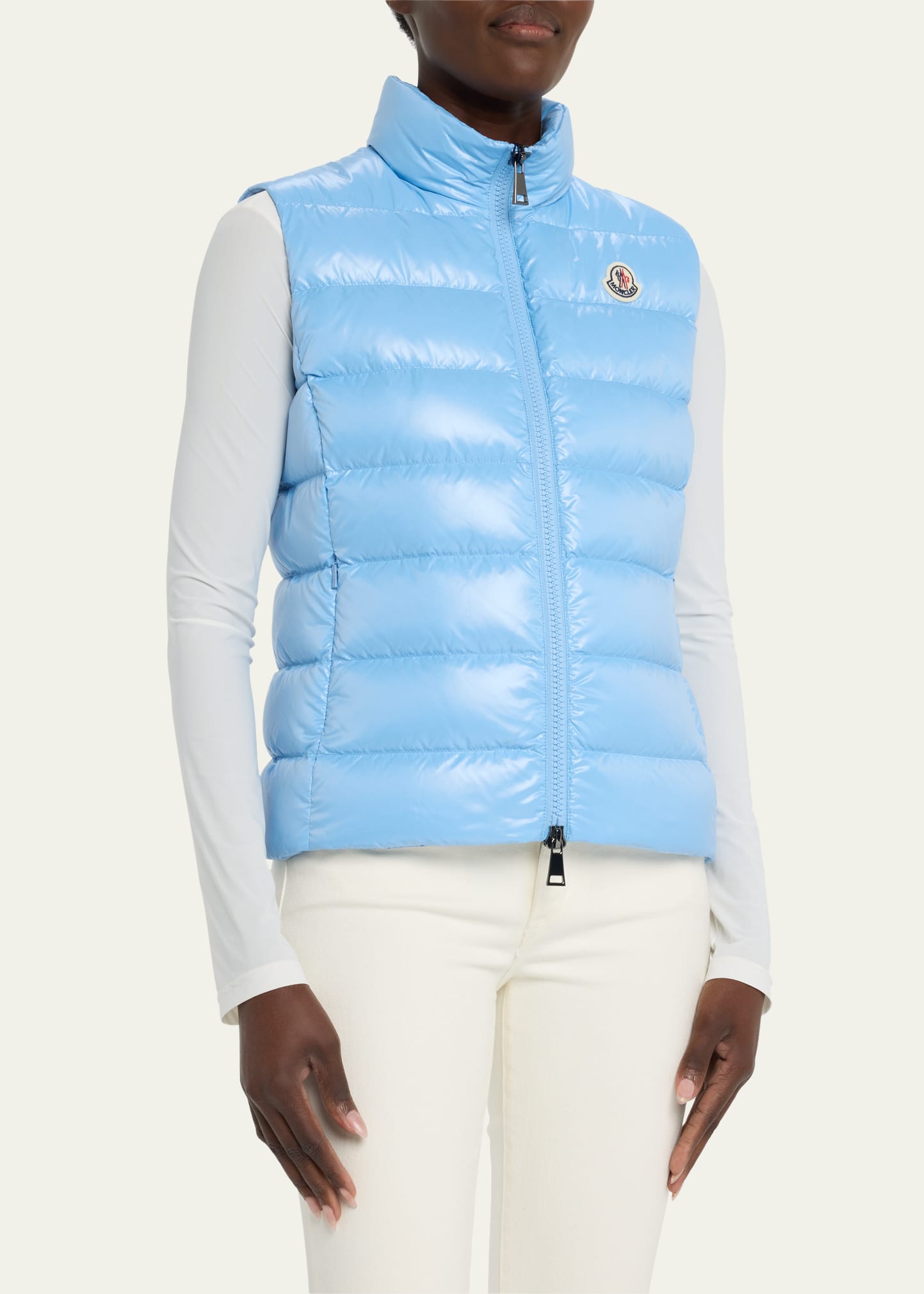 Moncler Ghany Shiny Quilted Puffer Vest