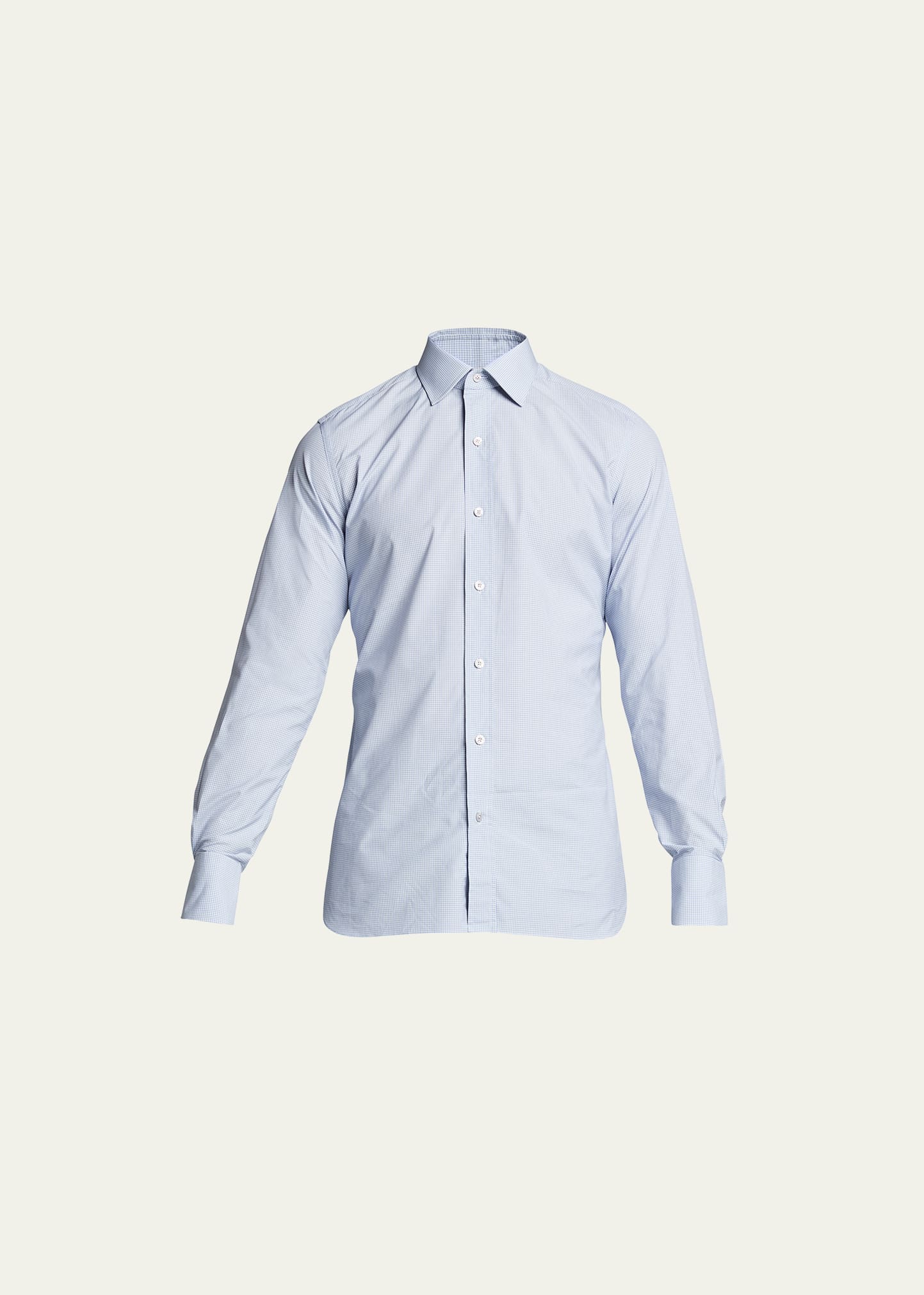 TOM FORD Slim-Fit Micro-Check Barrel-Cuff Dress Shirt, Blue - Bergdorf  Goodman