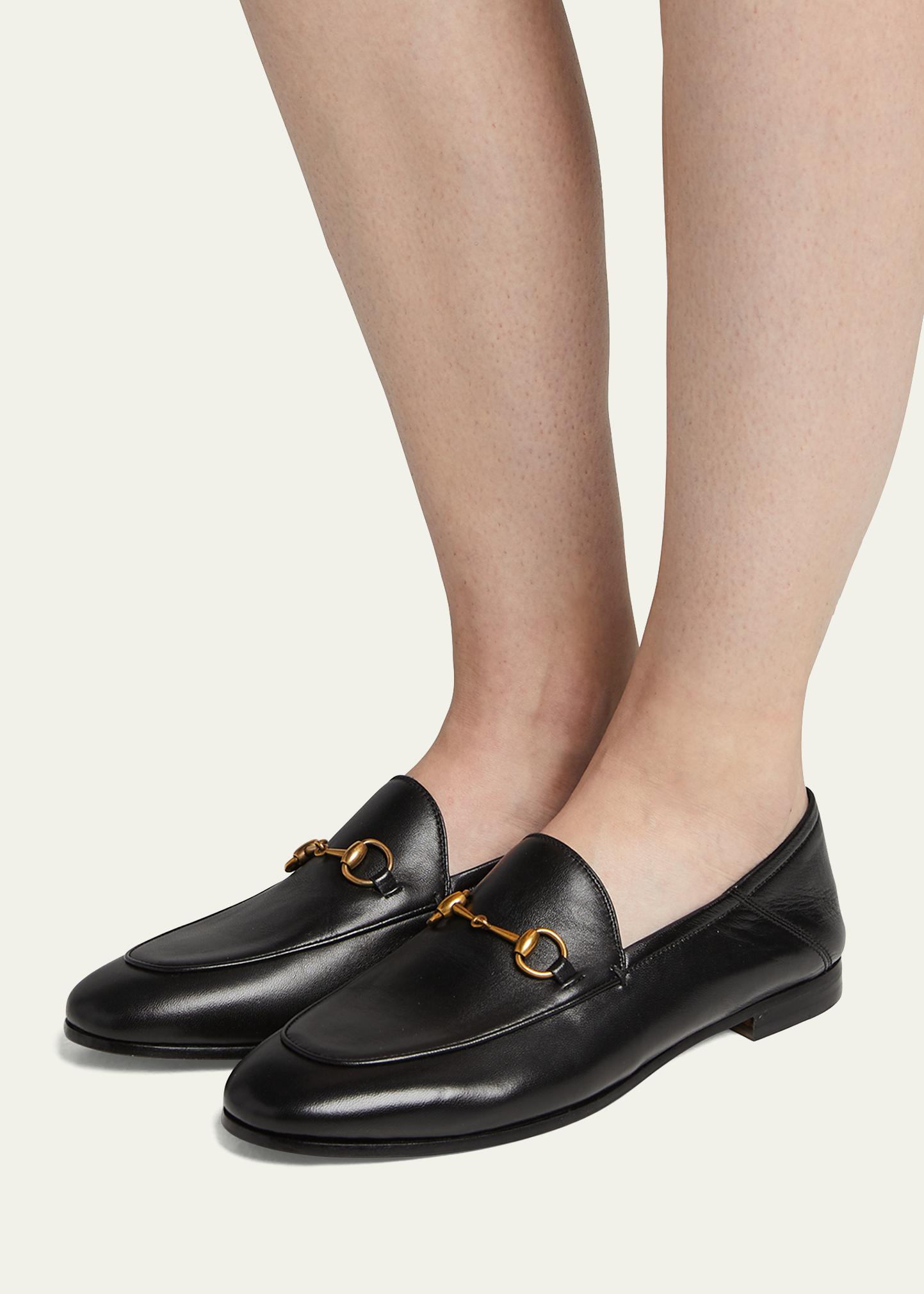 【グッチ】Rondine Margot Nero Gucci Brixton Leather Horsebit Loafers - Bergdorf Goodman