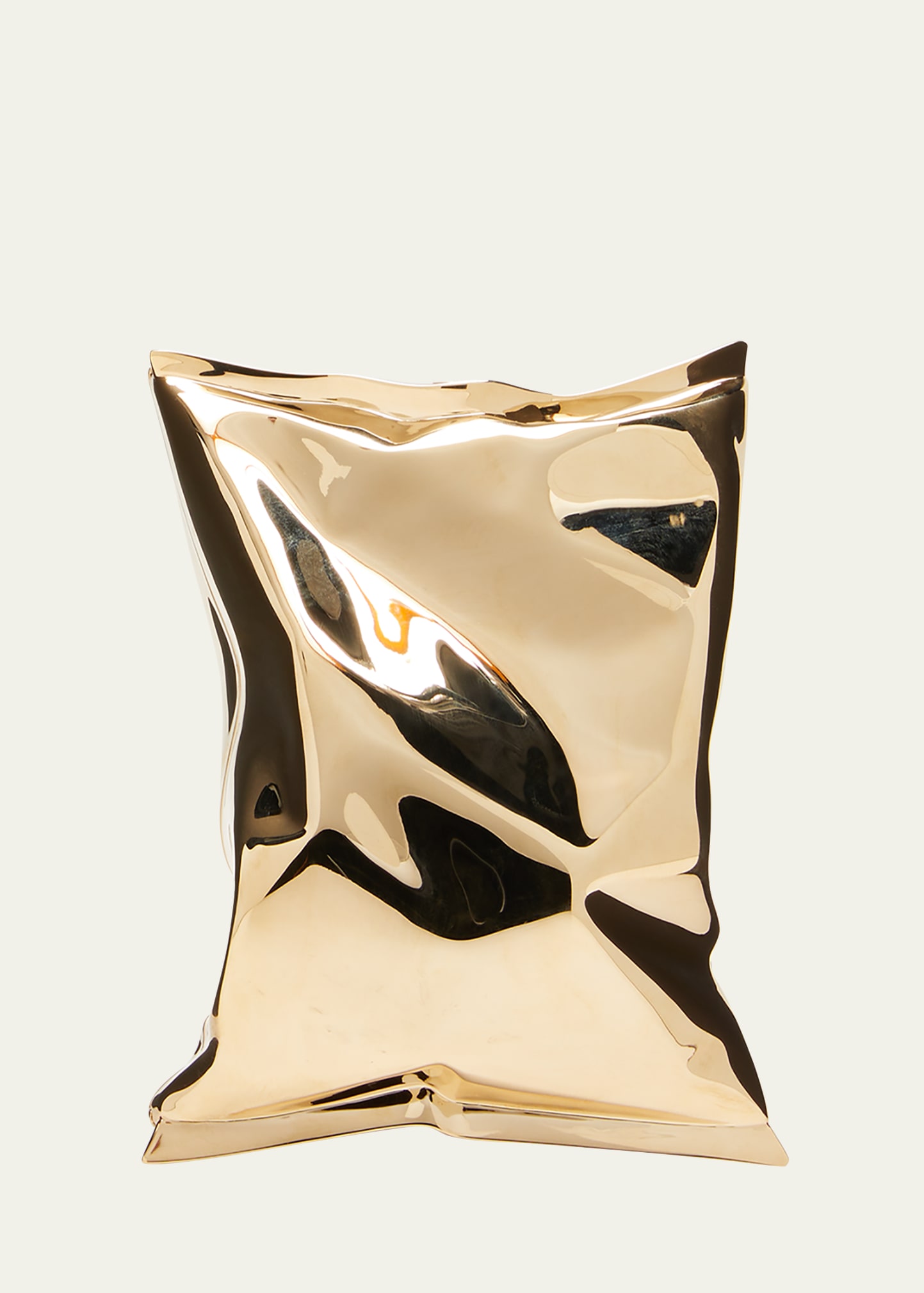 Anya Hindmarch Crisp Packet Metal Clutch Bag, Golden