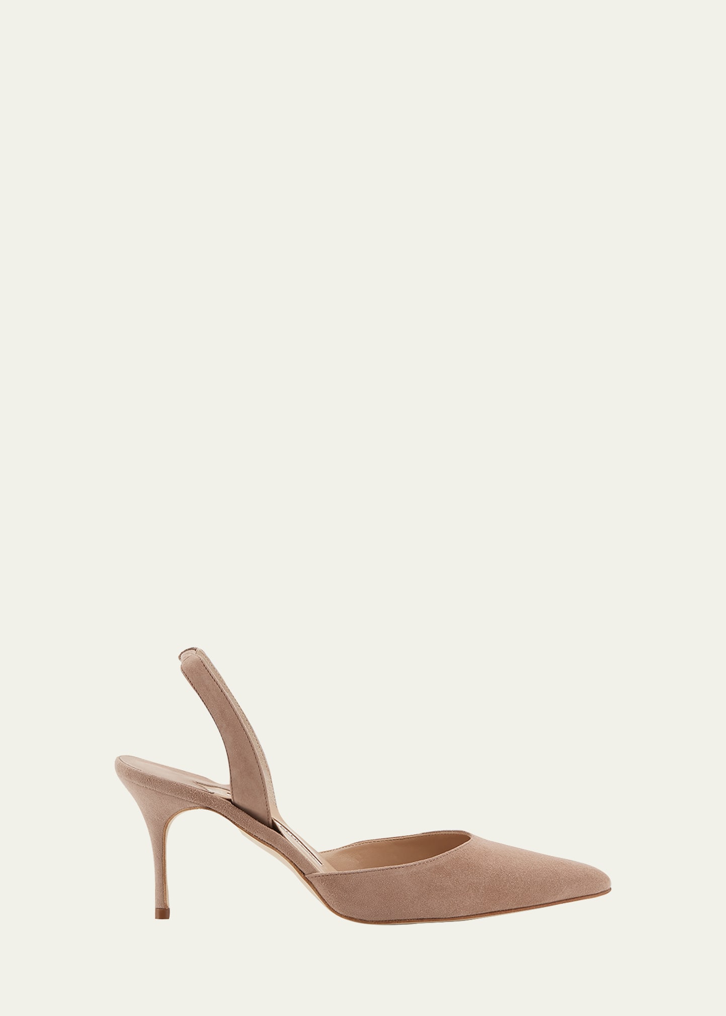 Manolo Blahnik Carolyne Suede Mid-Heel Slingback Pump