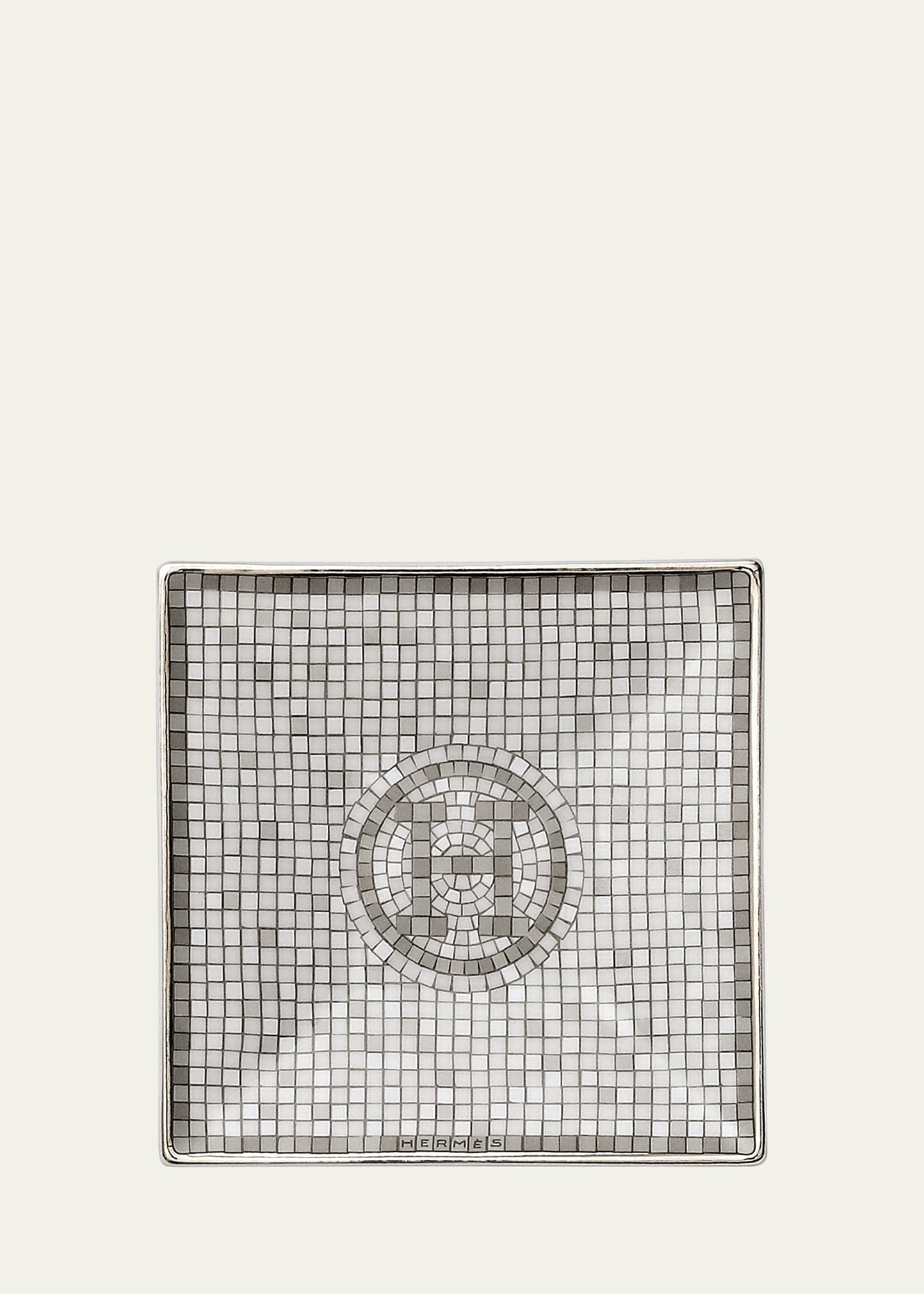 Hermes Mosaique Au 24 Platinum Square Plate No.1