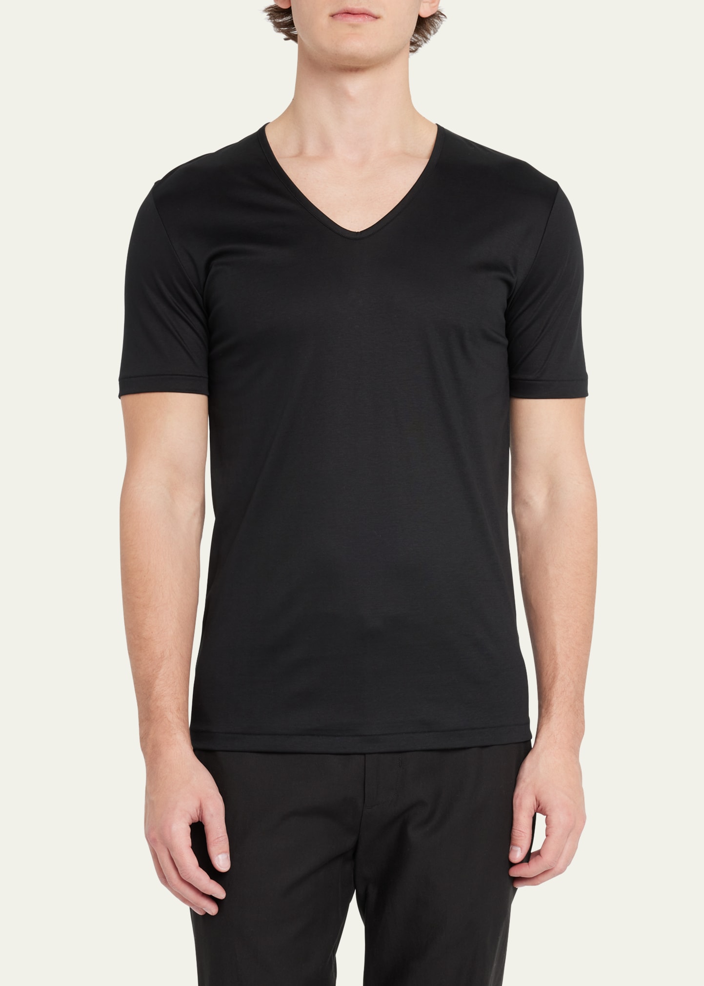Zimmerli Men's Sea Island V-Neck Cotton T-Shirt - Bergdorf Goodman