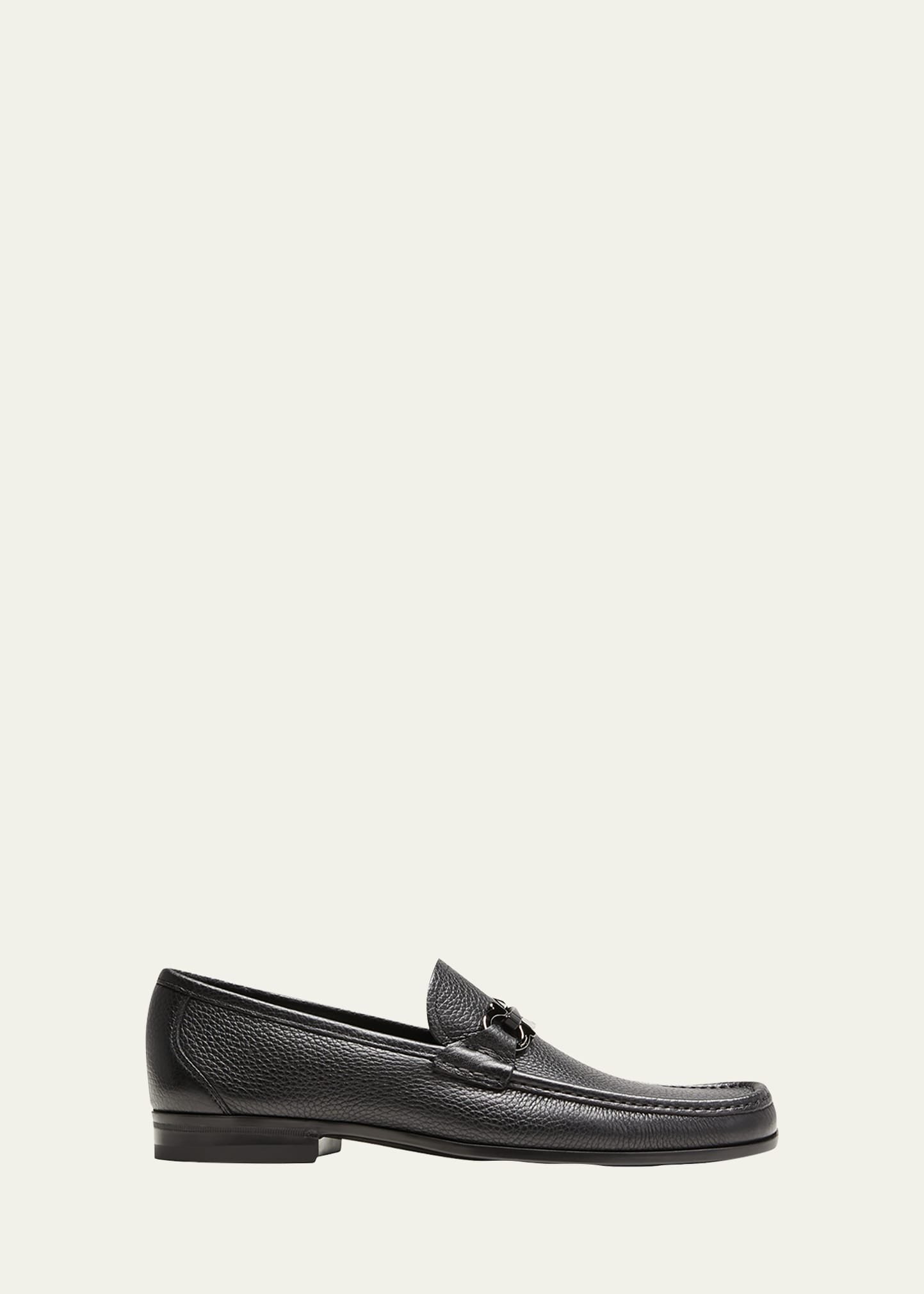 Leather Loafer Shoes For Men - Black - 8440604