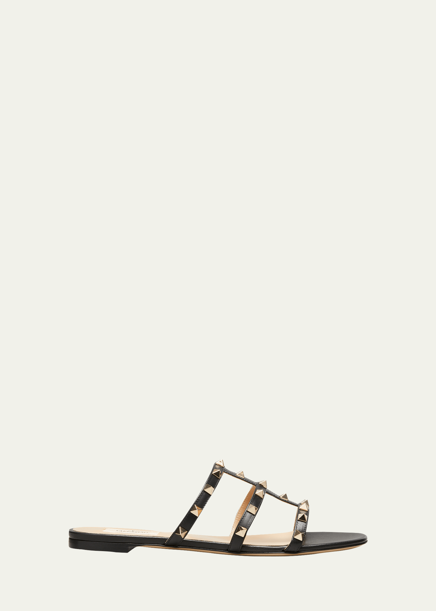 Valentino Garavani Rockstud Flat Thong Sandals, Black - Bergdorf