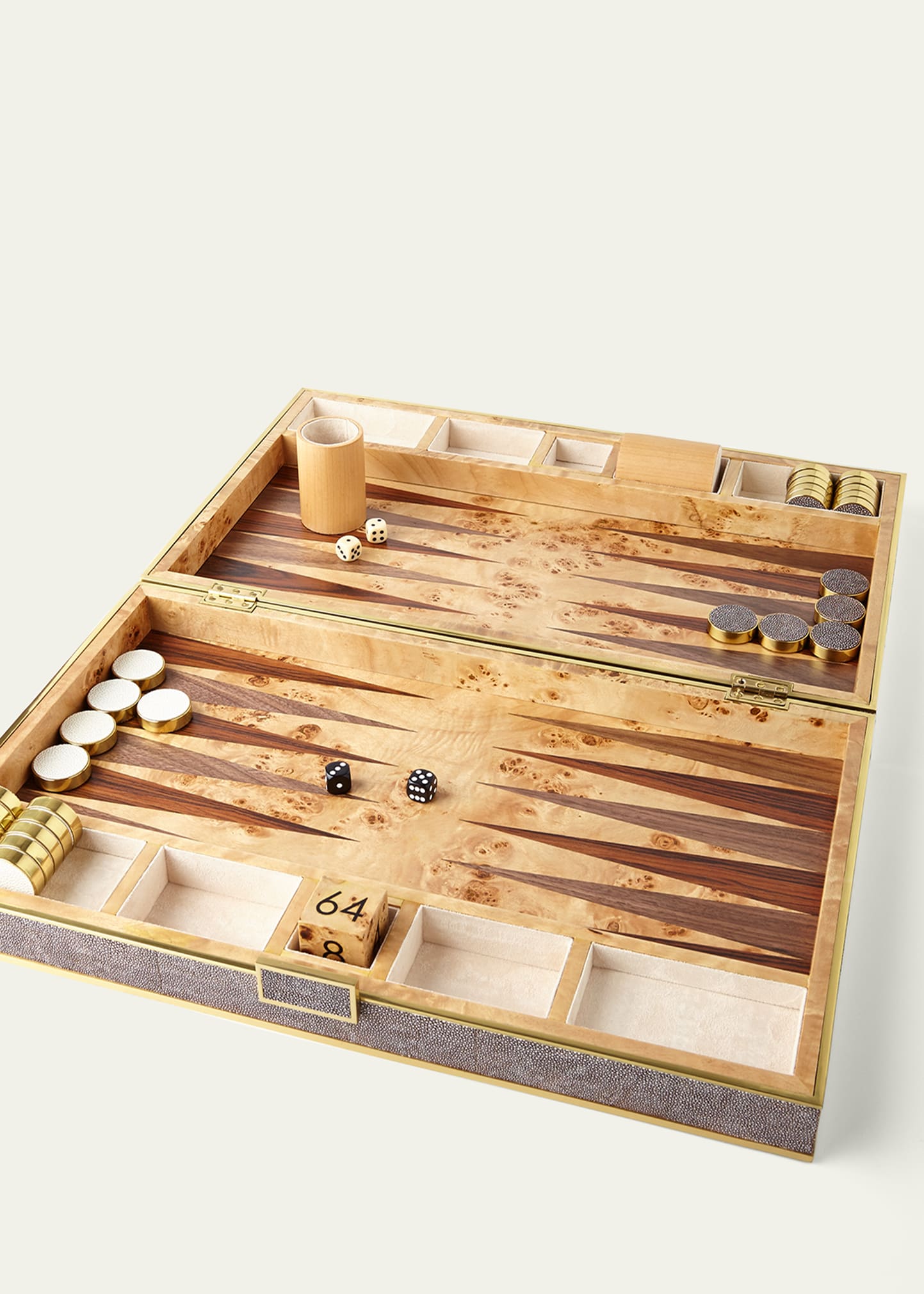 AERIN Chocolate Faux Shagreen Backgammon Set - Bergdorf Goodman