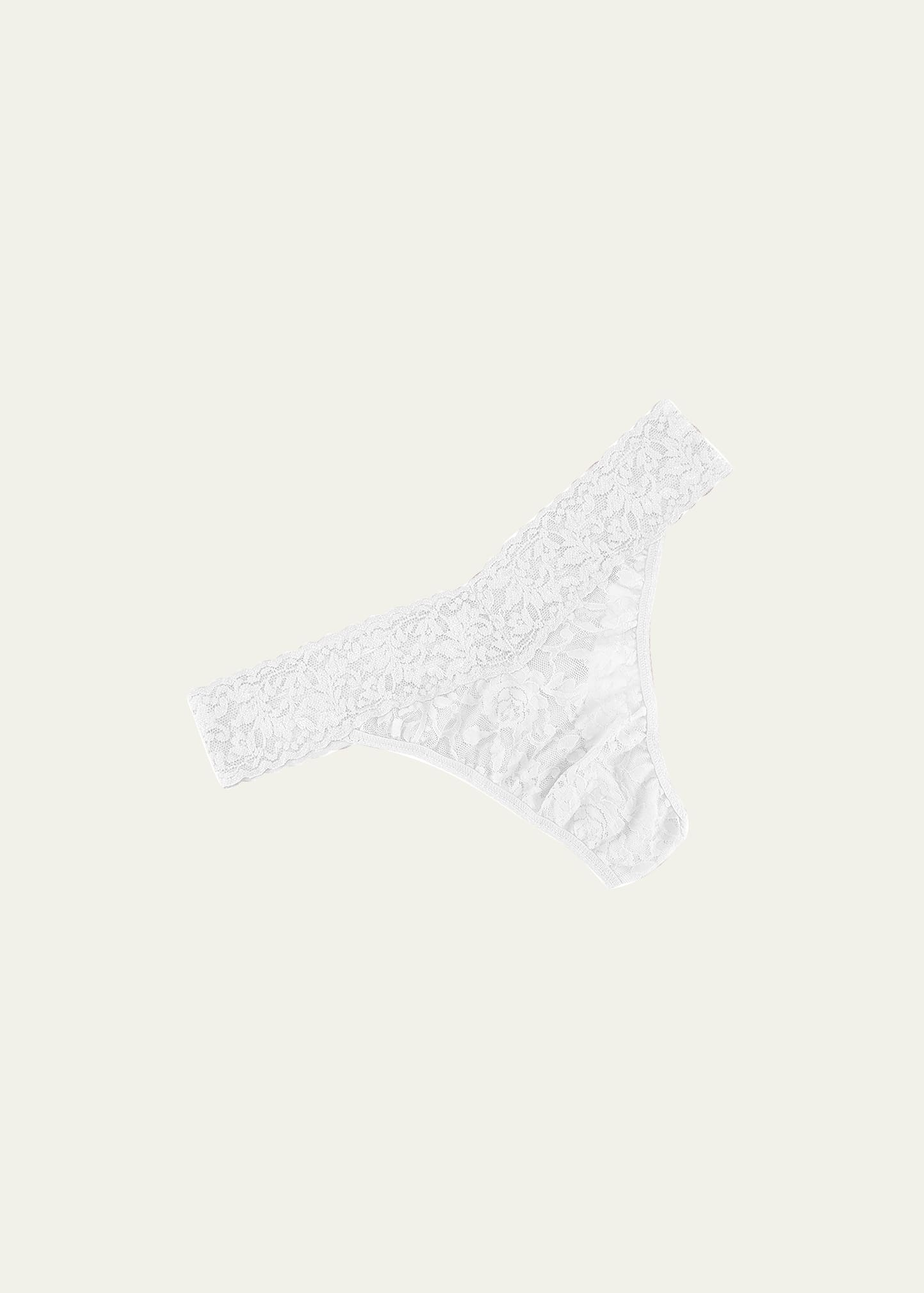 Hanky Panky Original-Rise Organic Cotton Lace-Trim Thong - Bergdorf Goodman