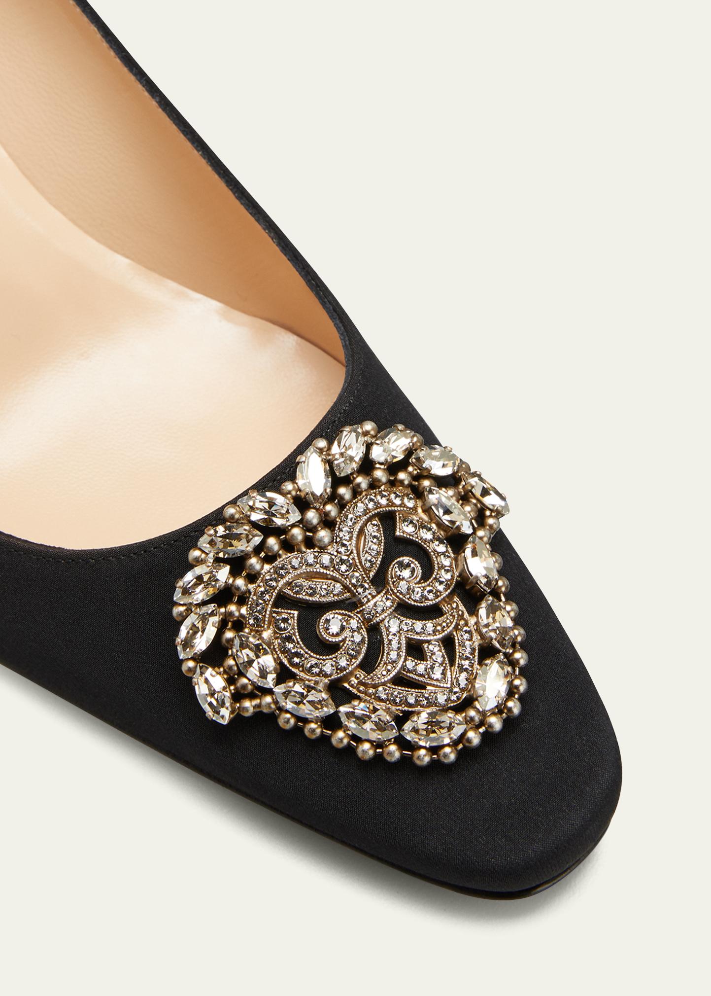 Manolo Blahnik Okkato Low-Heel Crepe Pumps - Bergdorf Goodman