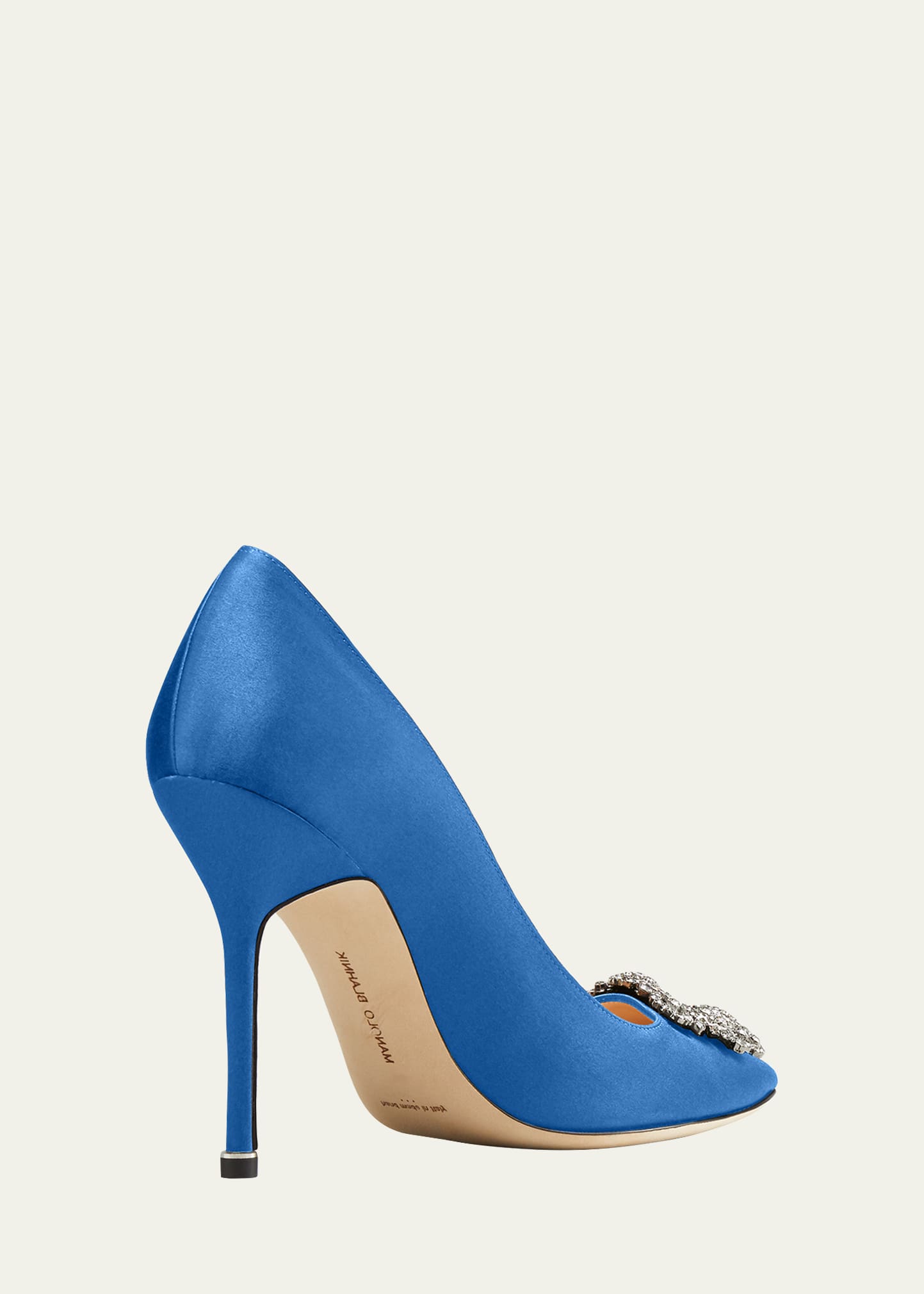 Manolo Blahnik Hangisi 105mm Satin High-Heel Pumps