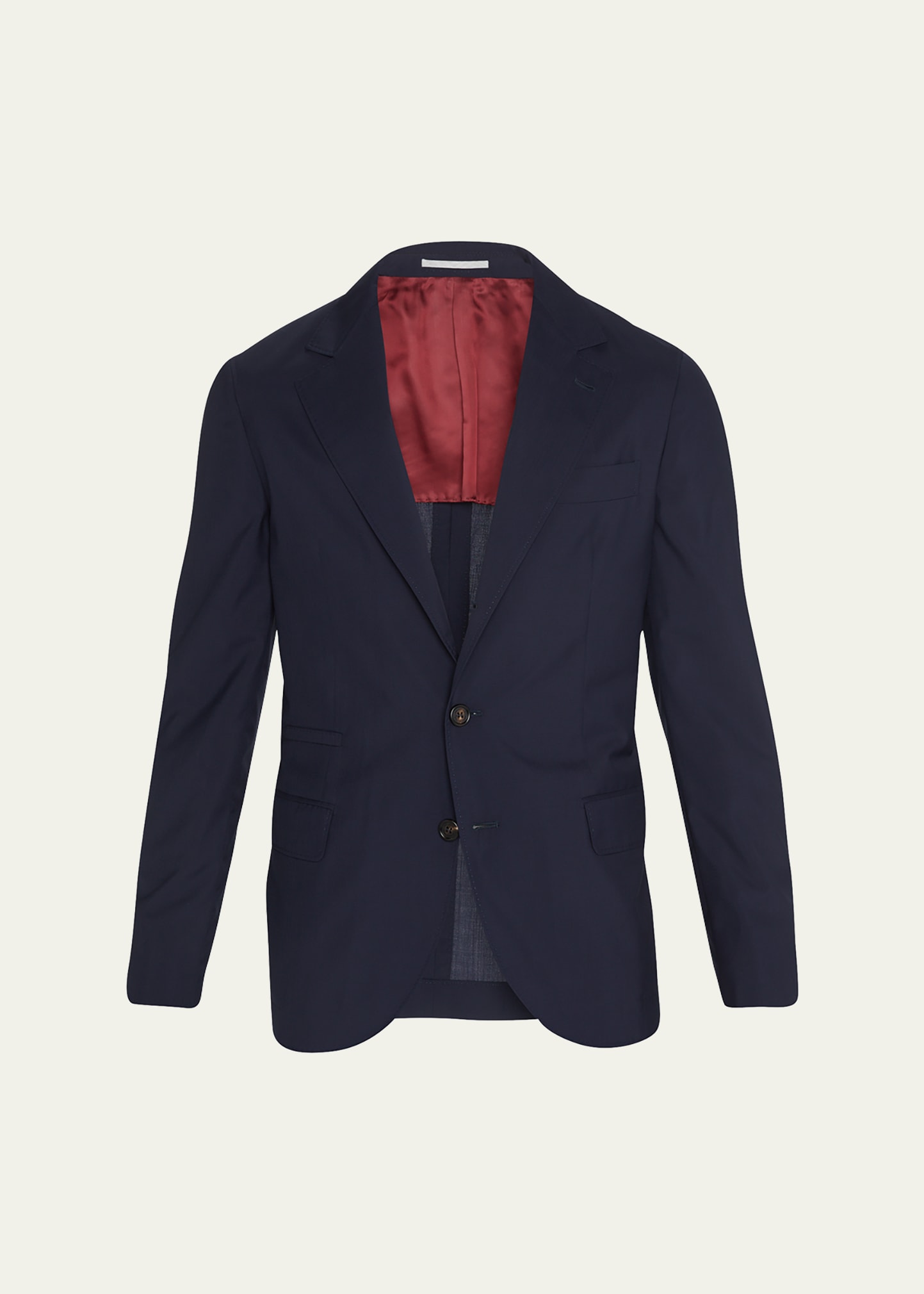 Men's Luxury Navy Blue Wool Blazer