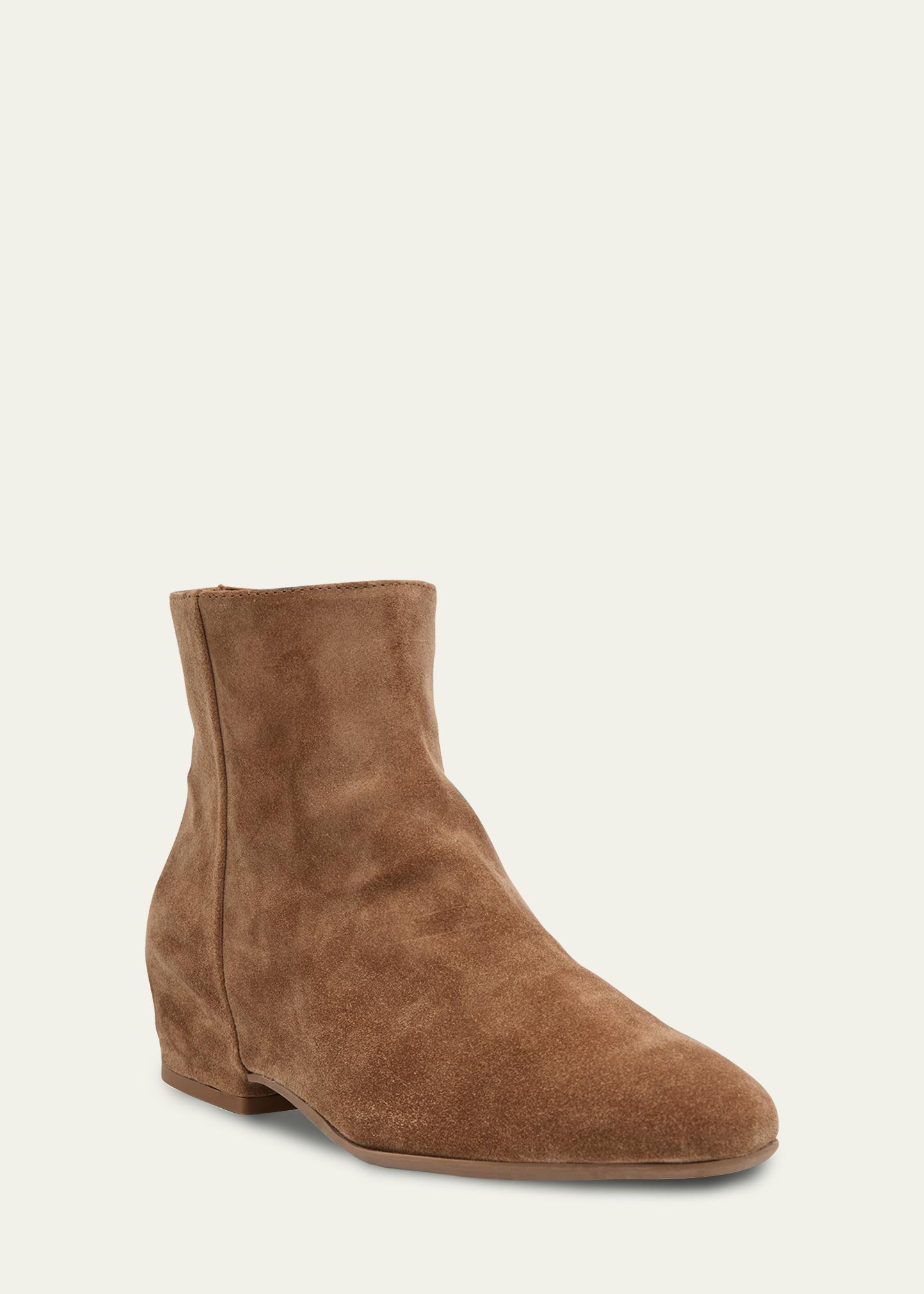 Aquatalia Ulyssa Waterproof Suede Ankle Boots with Hidden Wedge