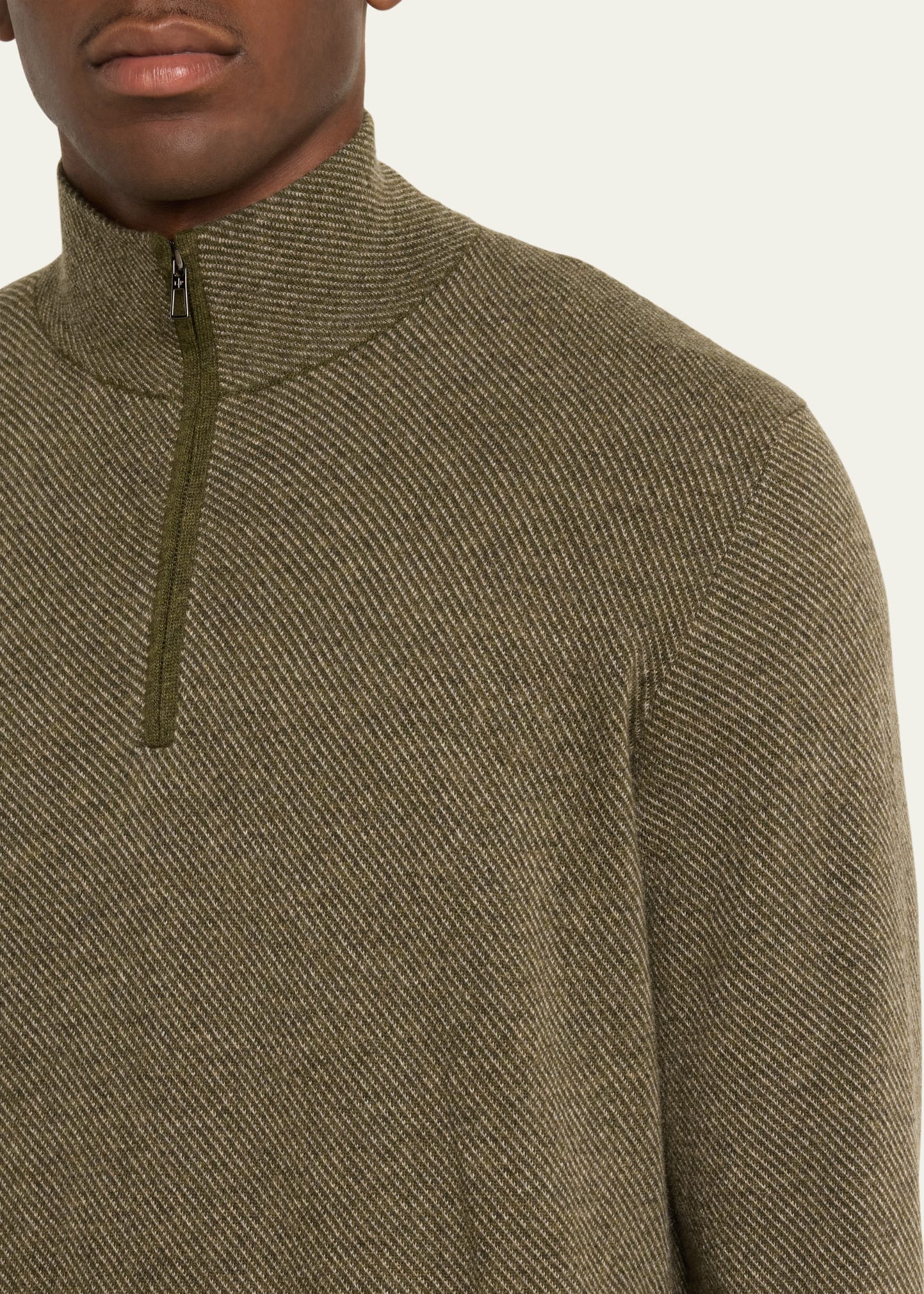 Loro Piana Men's Roadster 1/4-Zip Cashmere Sweater - Bergdorf Goodman