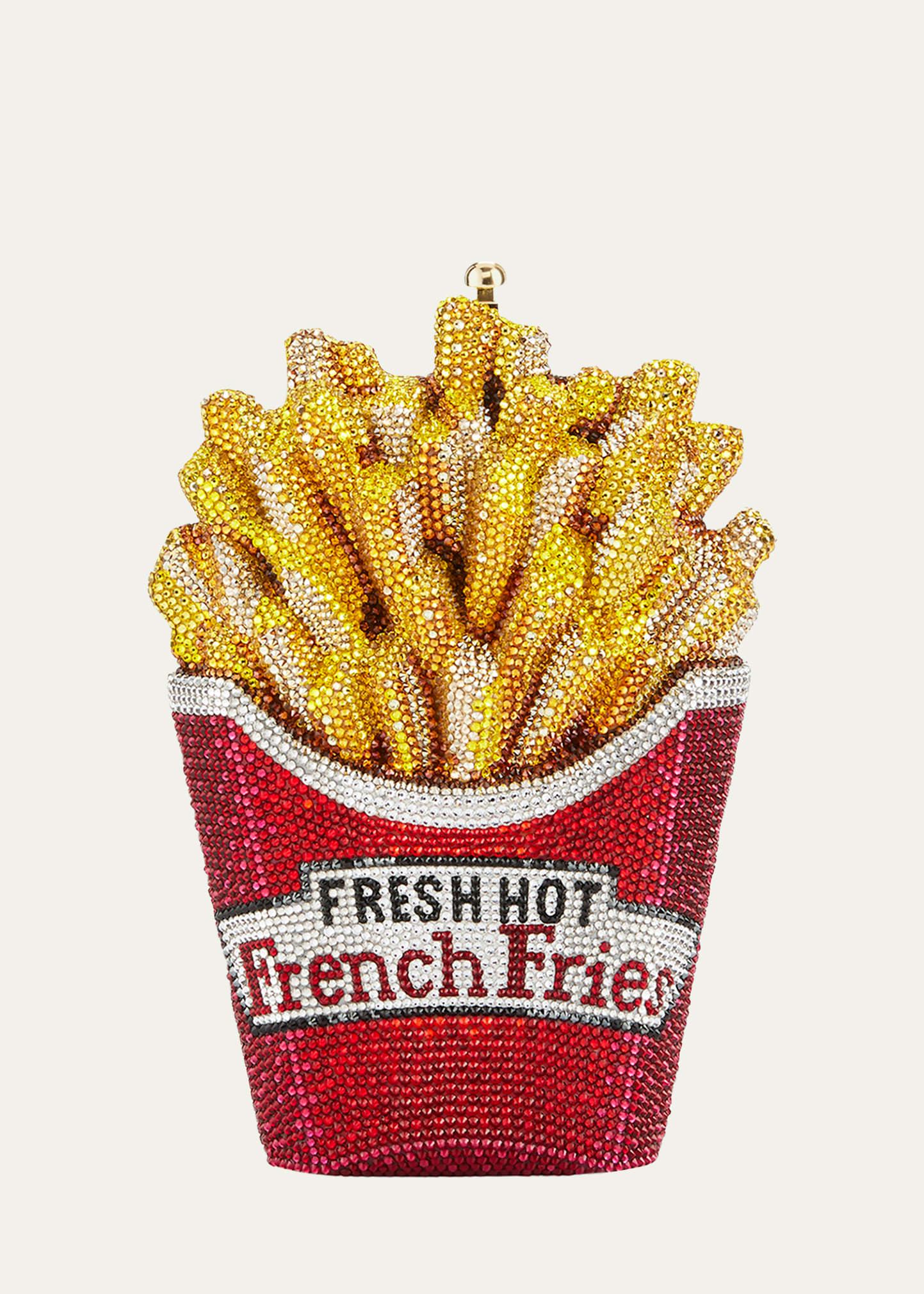 Judith Leiber Couture Fresh Hot French Fries Crystal Minaudiere Clutch Bag