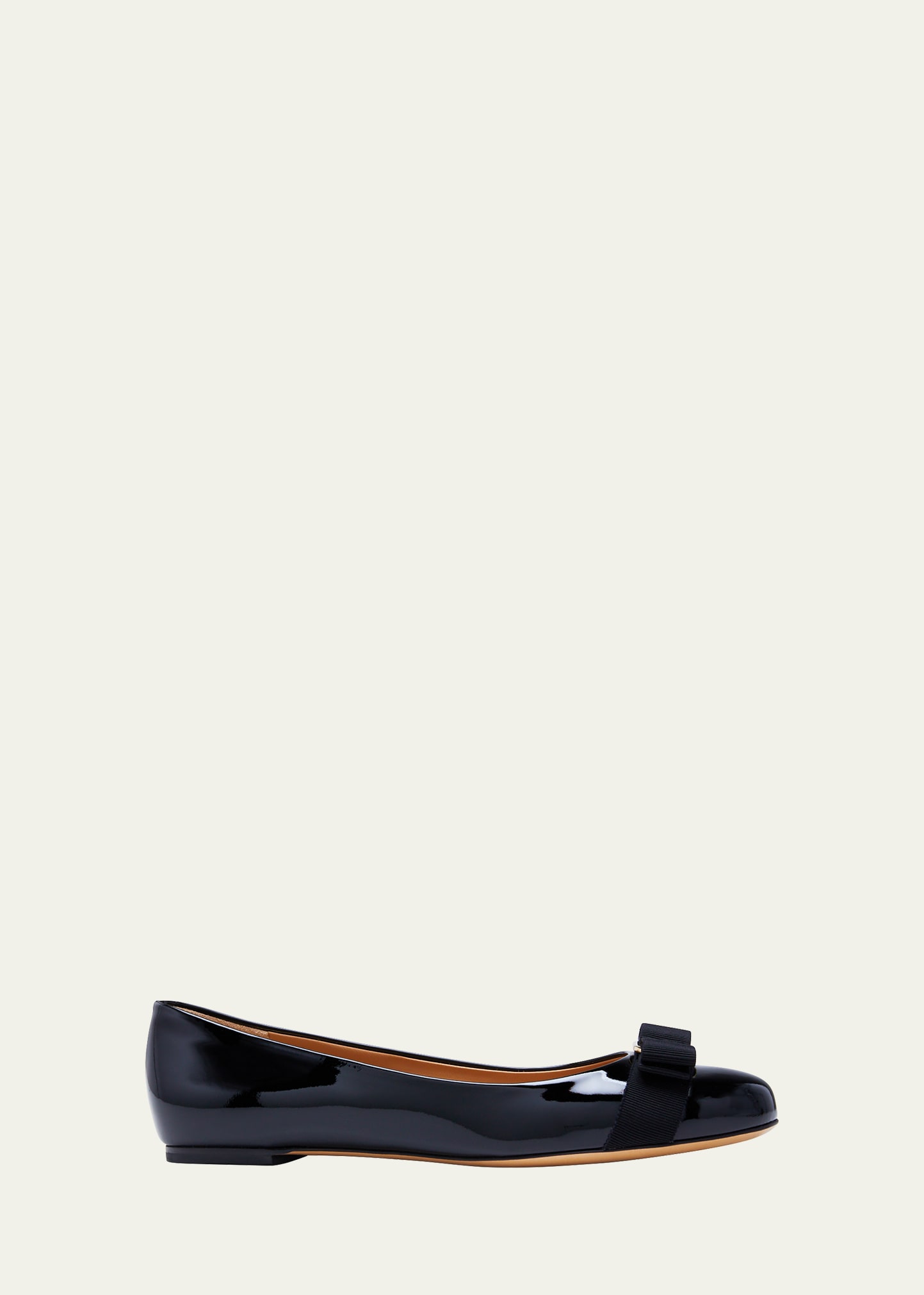 Ferragamo Varina Patent Leather Bow Ballerina Flats - Bergdorf Goodman