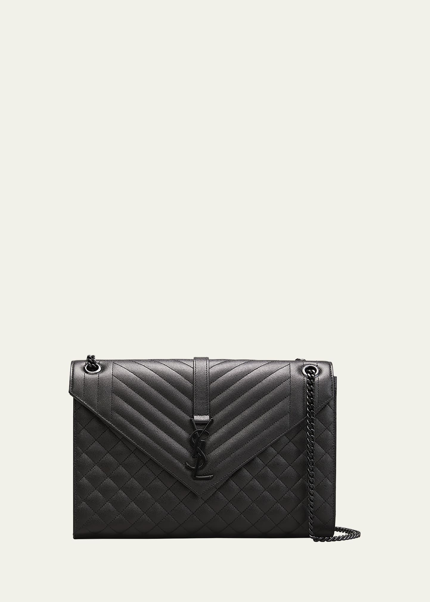 Saint Laurent Monogram YSL Large Tri-Quilted Envelope Chain Shoulder Bag -  Bergdorf Goodman