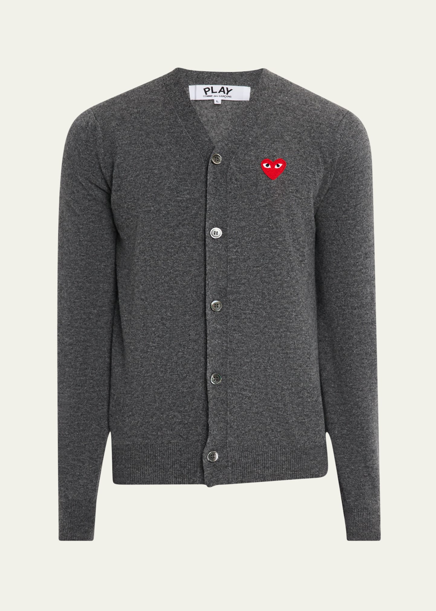 Comme des Garçons Heart Wool Cardigan Comme des Garçons PLAY Play Double Heart Wool Cardigan | Saks