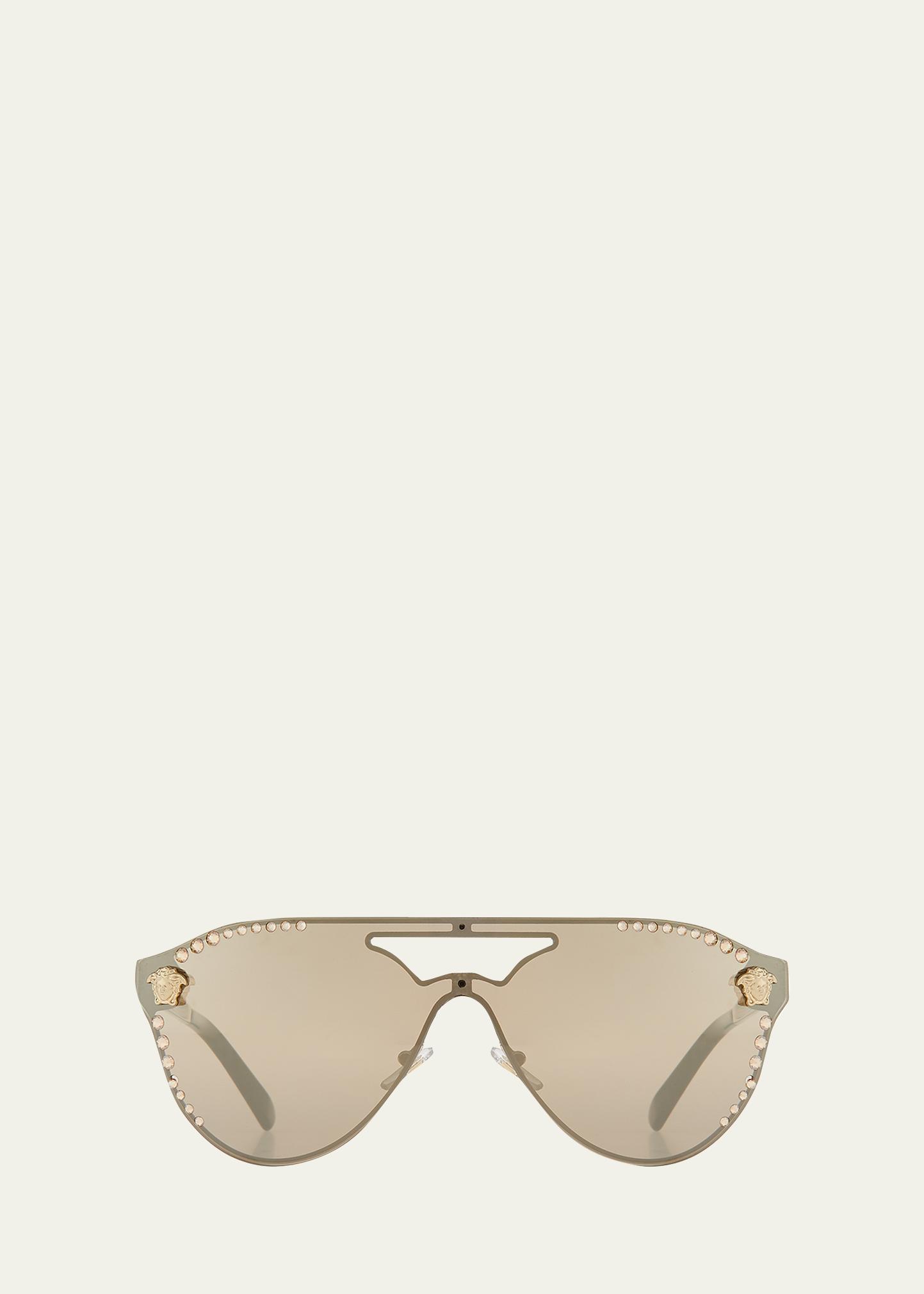 Versace Crystal-Studded Aviator Sunglasses - Bergdorf Goodman display picture 1
