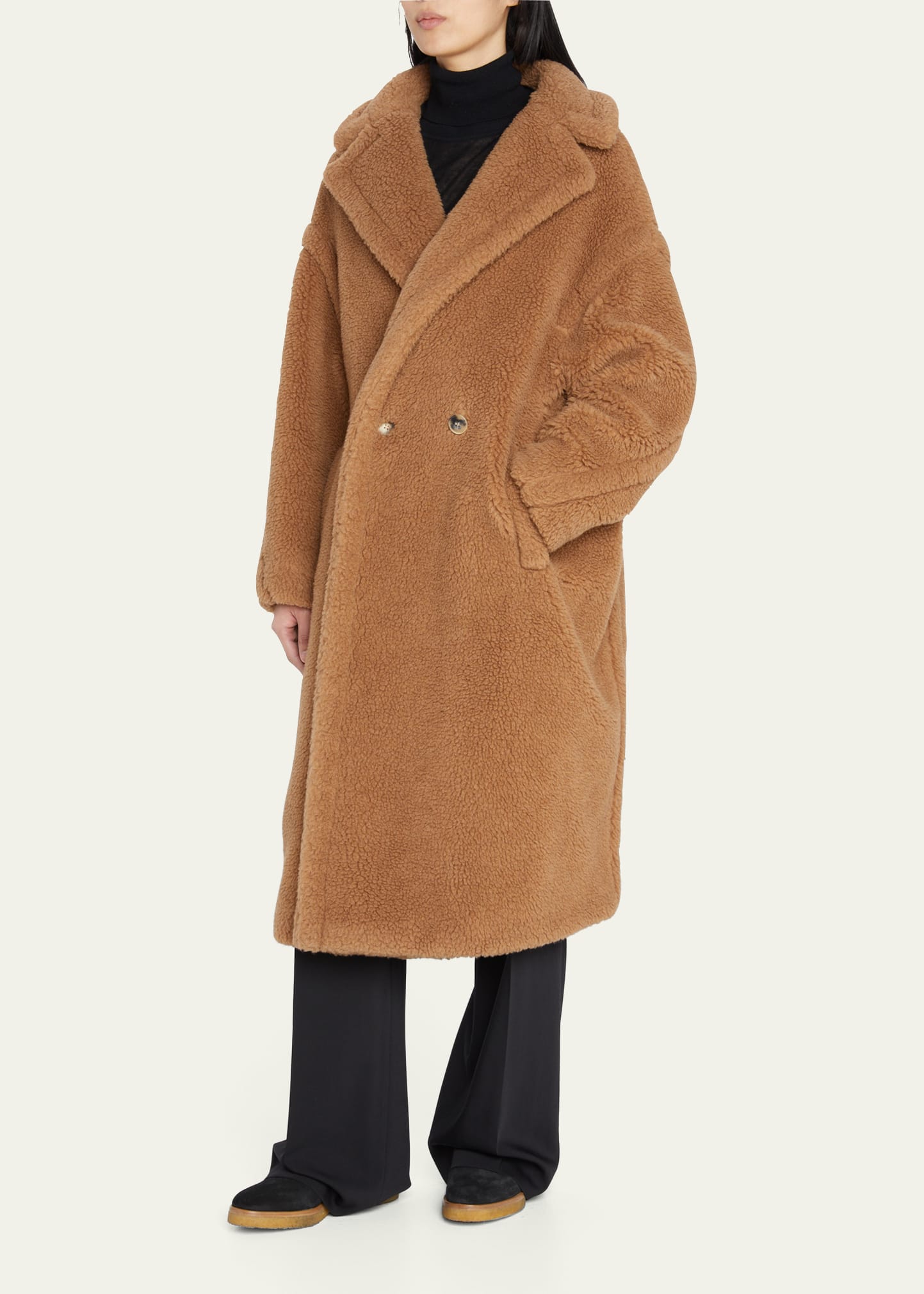 max mara teddy tobacco Max Mara Double-Breasted Camel Hair Blend Teddy Coat and Matching Items &  Matching Items