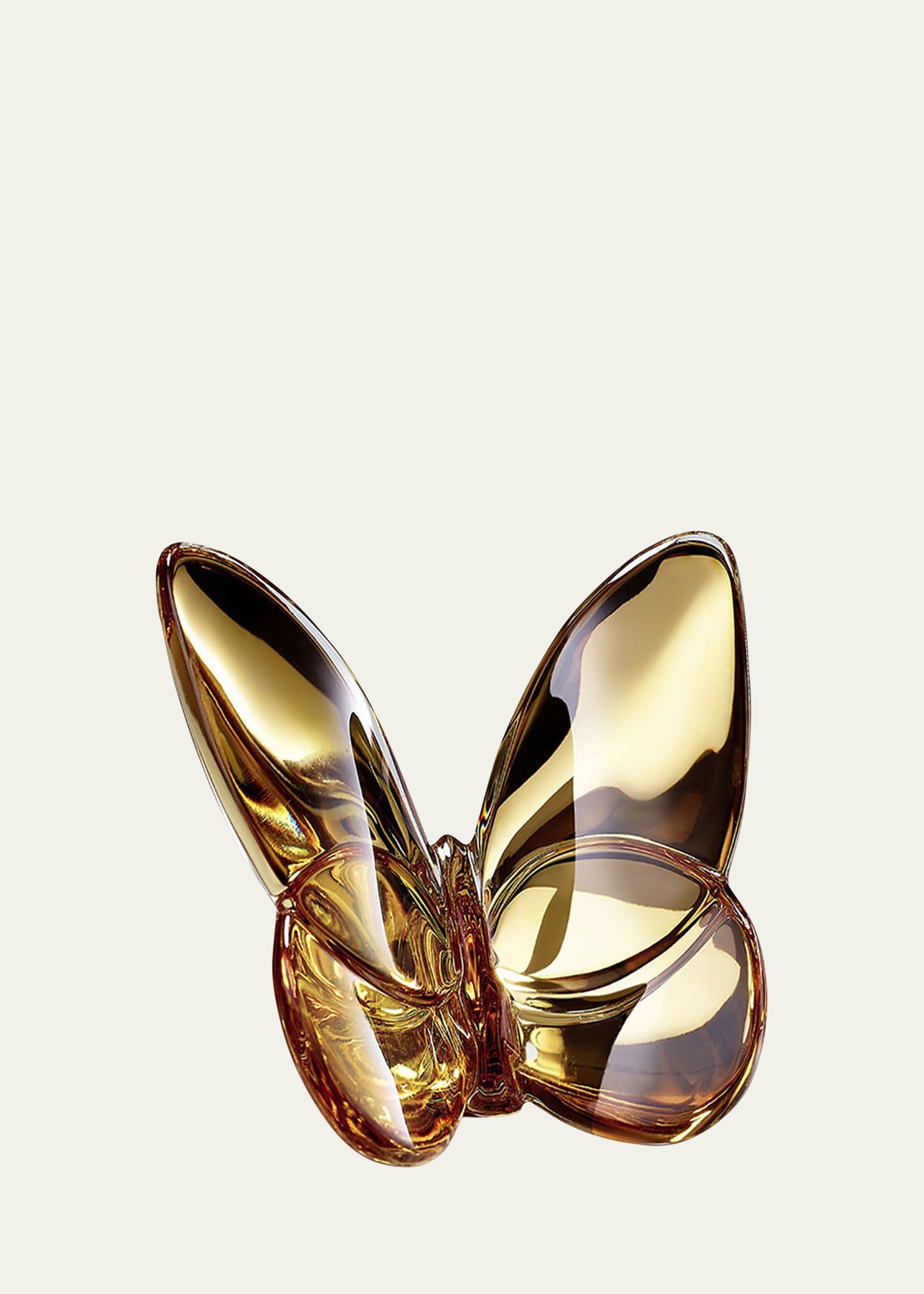 Baccarat 2.5" Lucky Crystal Gold Butterfly