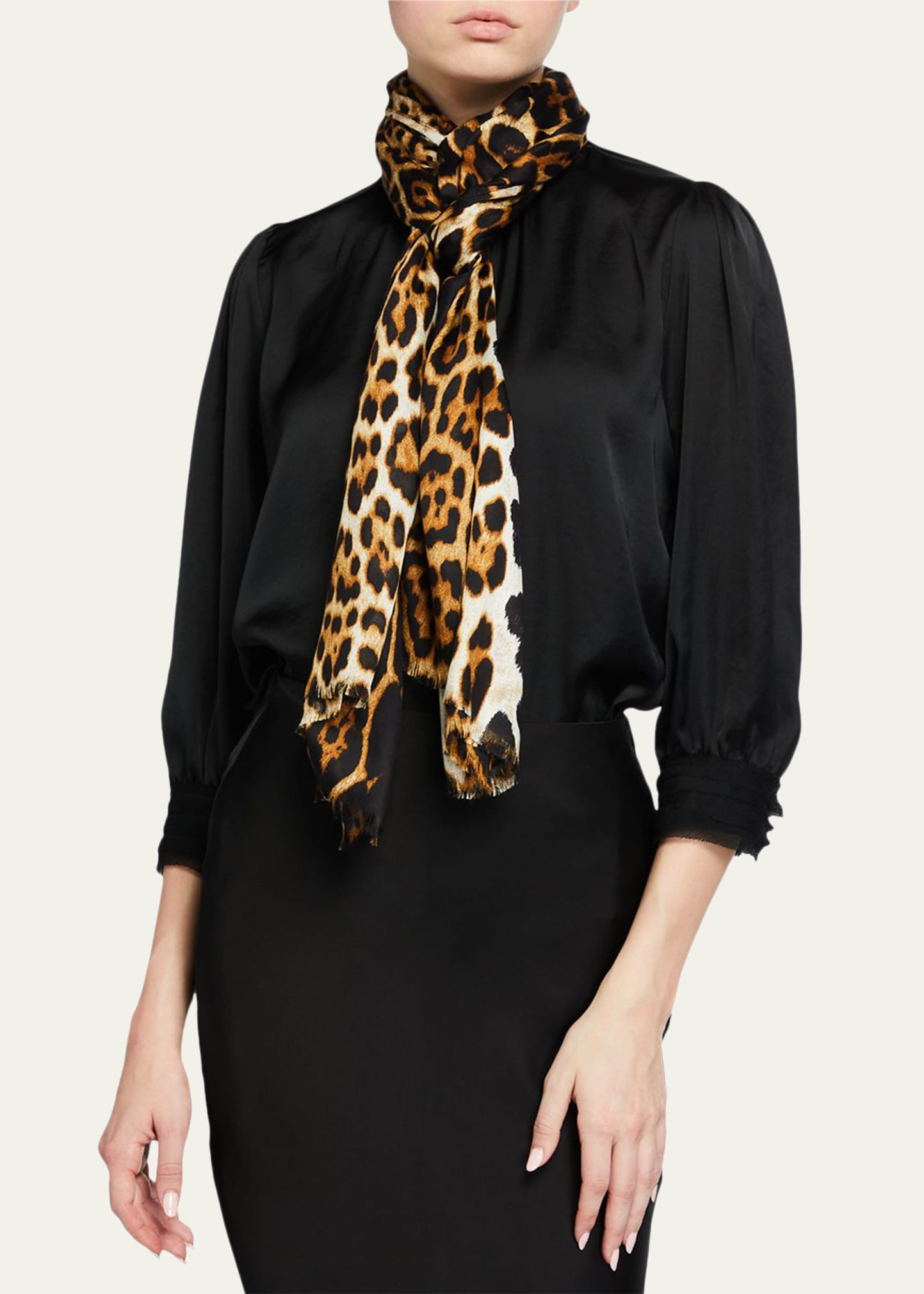 Saint laurent leopard outlet scarf