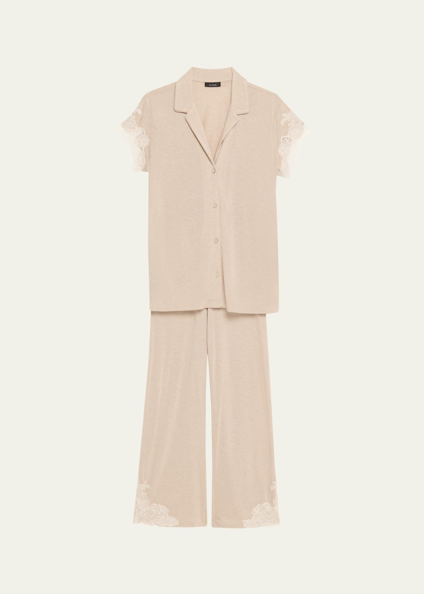 Natori Luxe Shangri-La Short-Sleeve Pajama Set - Bergdorf Goodman