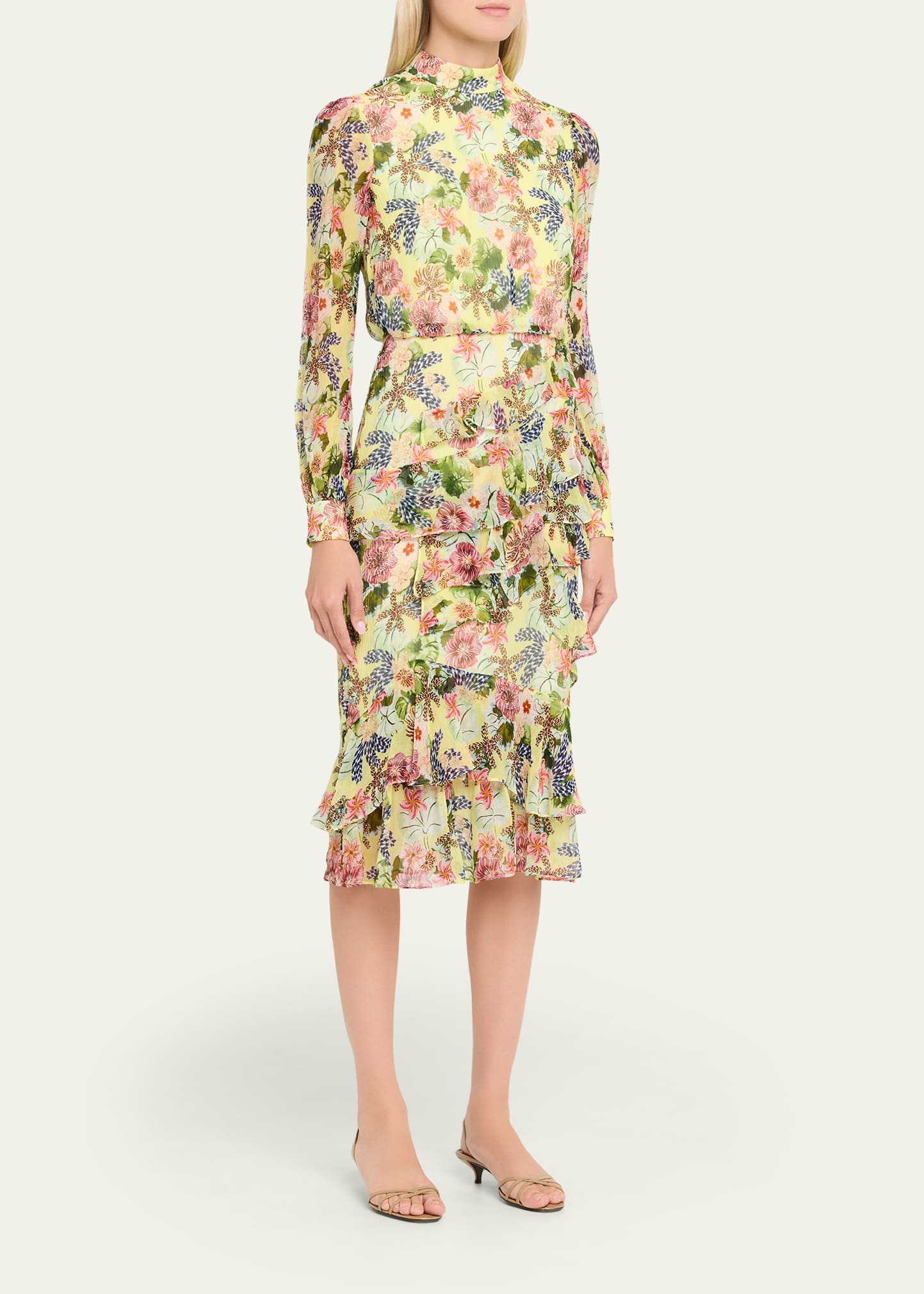 isa silk blend camo print midi dress Vestido Midi Day Out Printed - Camuflaje