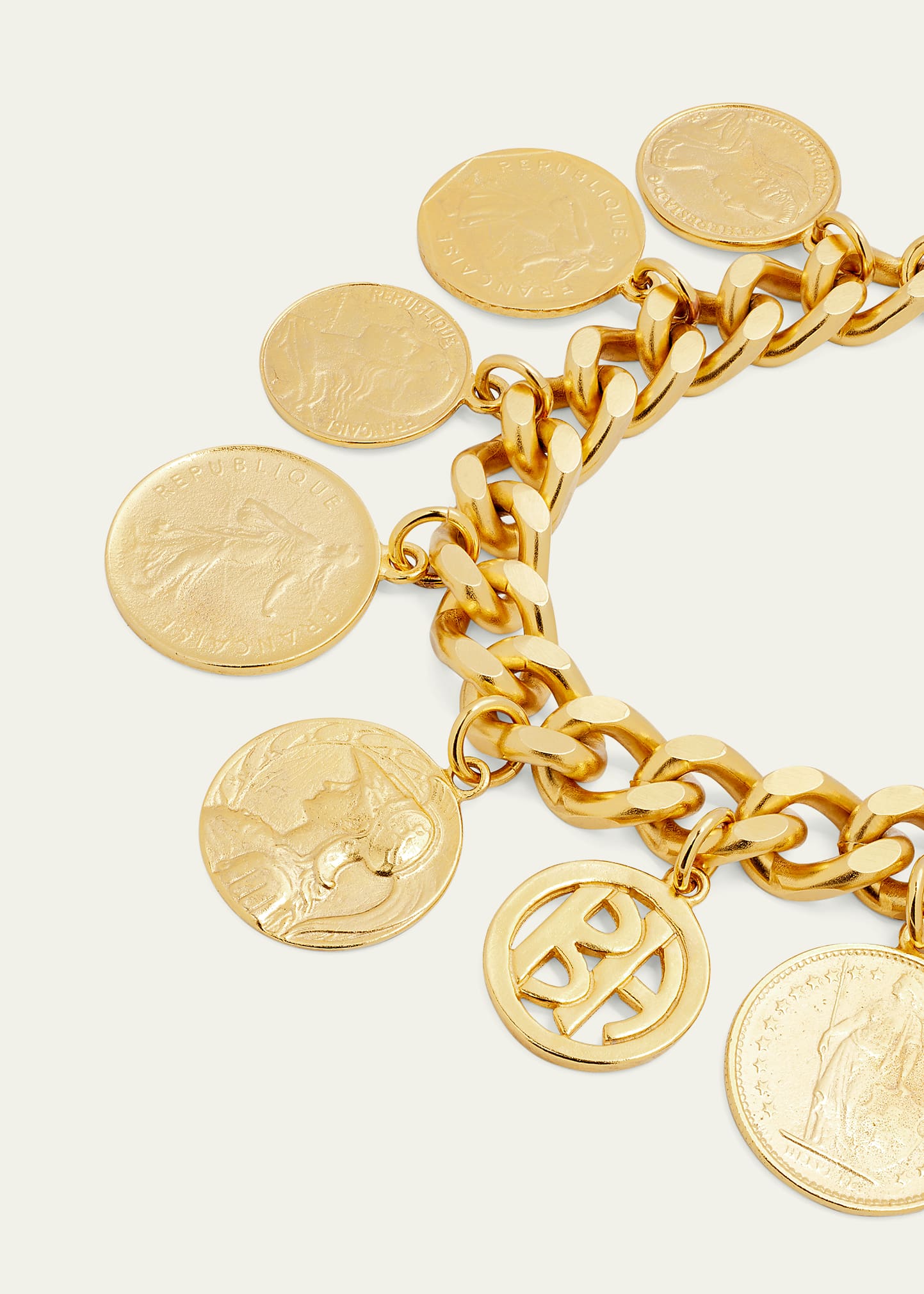 Ben-Amun Chain-Link Coin Drop Bracelet - Bergdorf Goodman