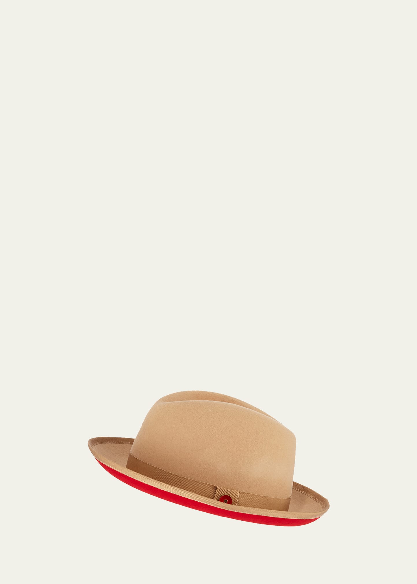 Fedora Hat Red Brim, Men Hat Red Brim