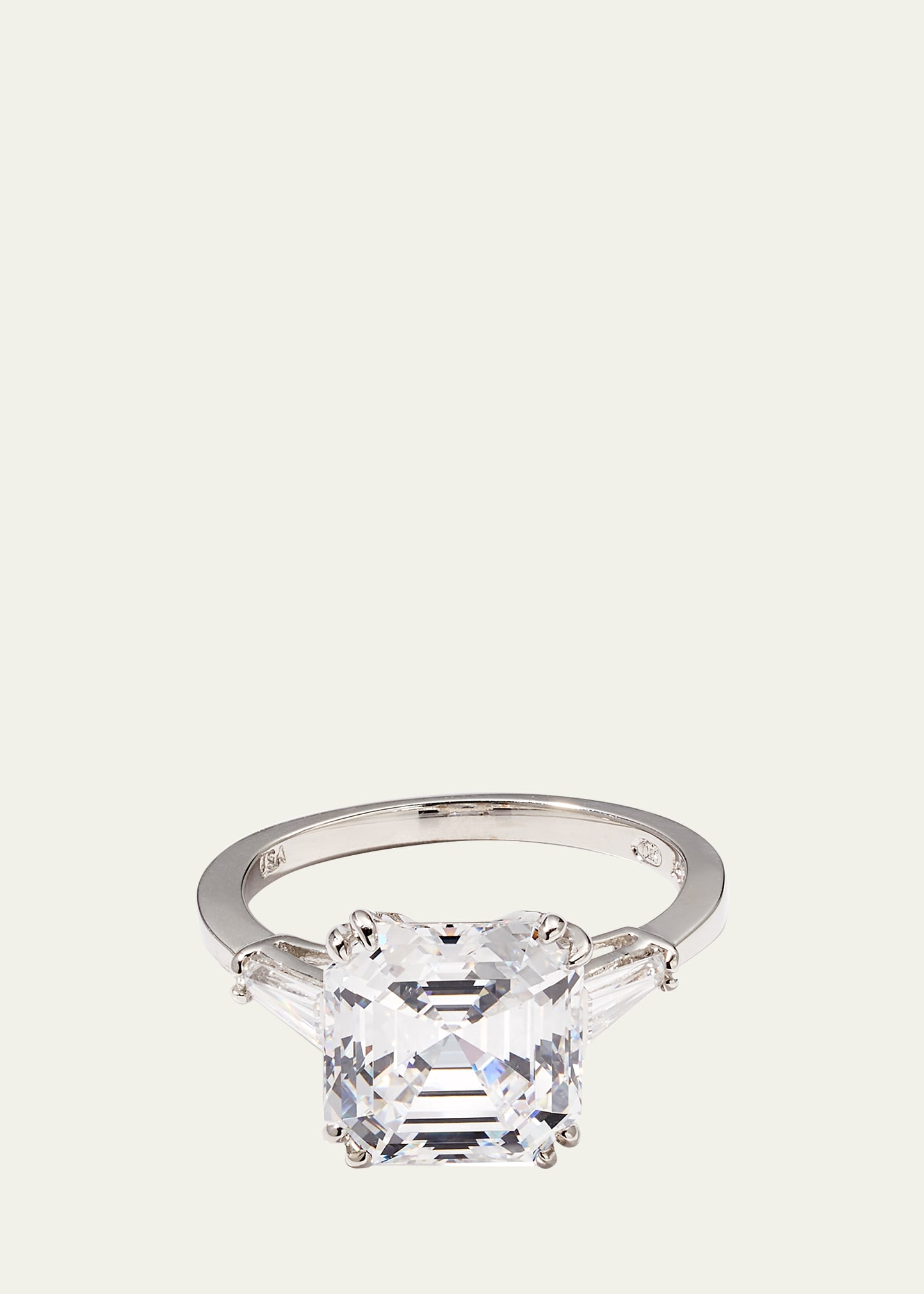 Fantasia by DeSerio TCW 14k White Gold Asscher Cubic Zirconia
