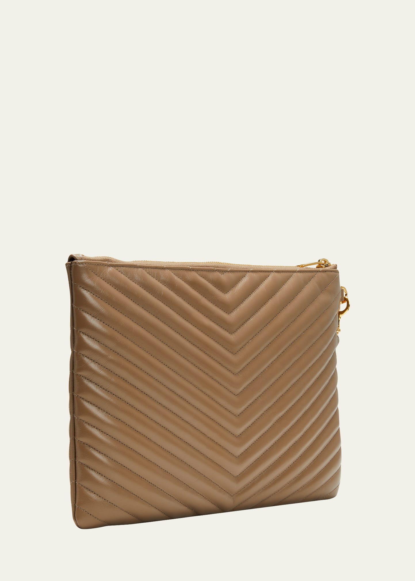 Saint Laurent YSL Monogram Medium Pouch in Smooth Leather