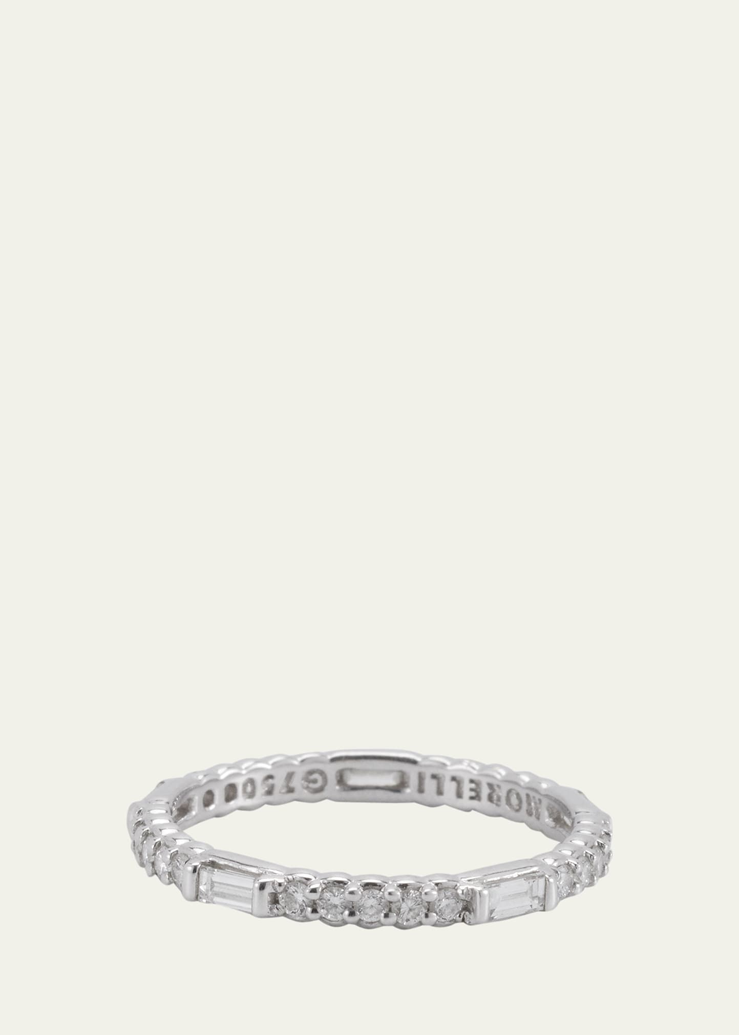 Paul Morelli Pinpoint 18k White Gold Baguette Diamond Ring