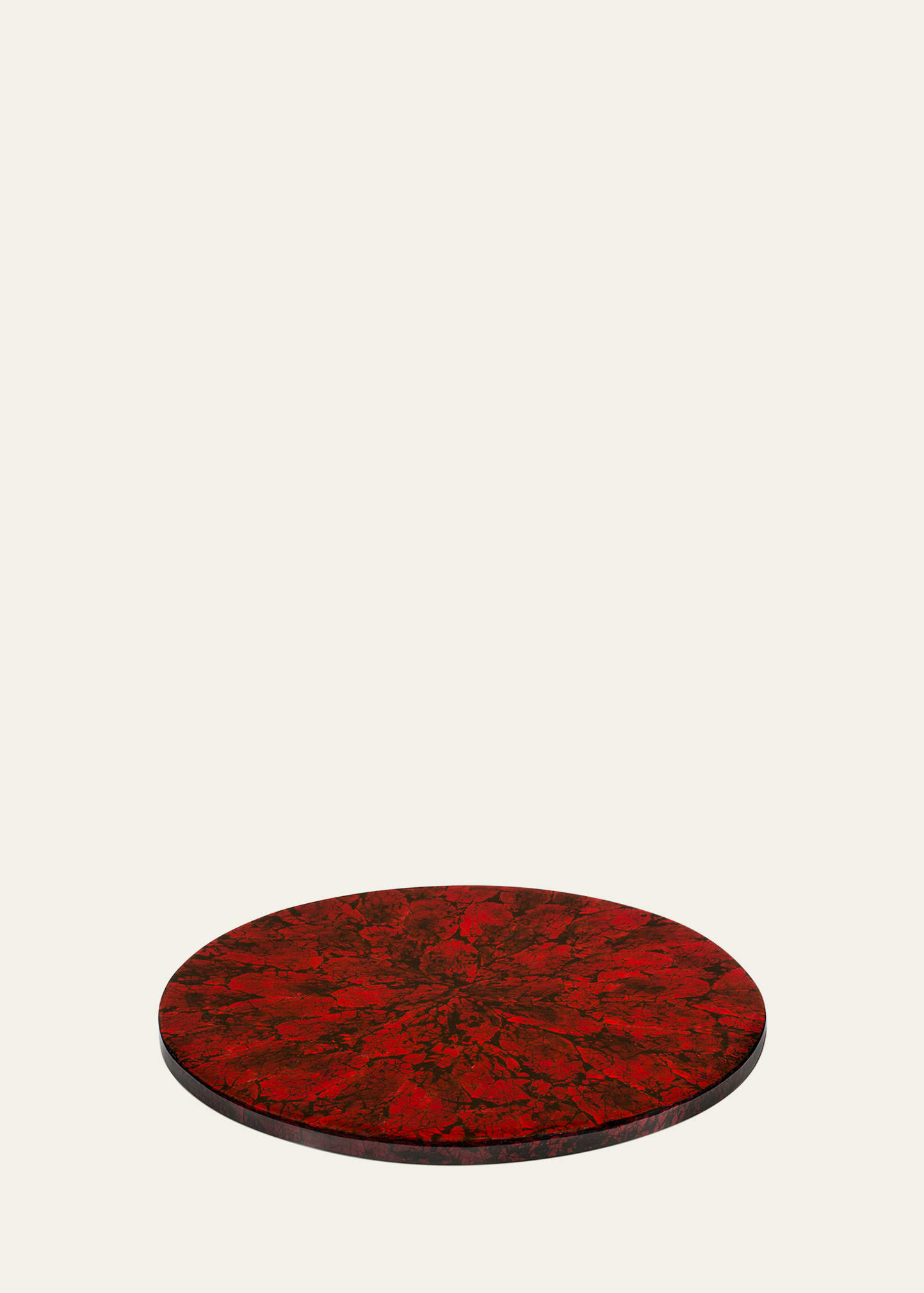 LADORADA Mother of Pearl Revolving Tray, Red