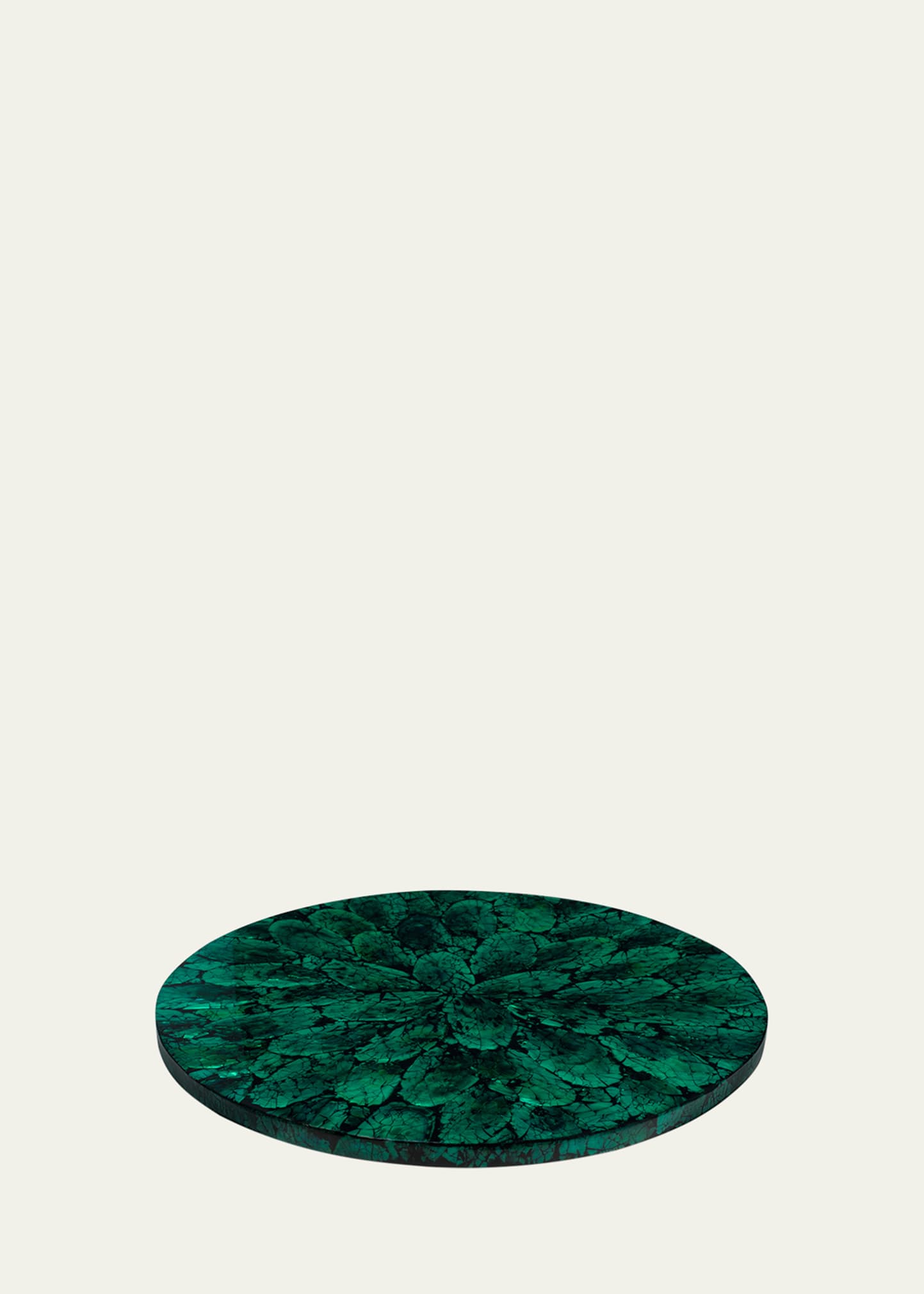LADORADA Mother of Pearl Revolving Tray, Green