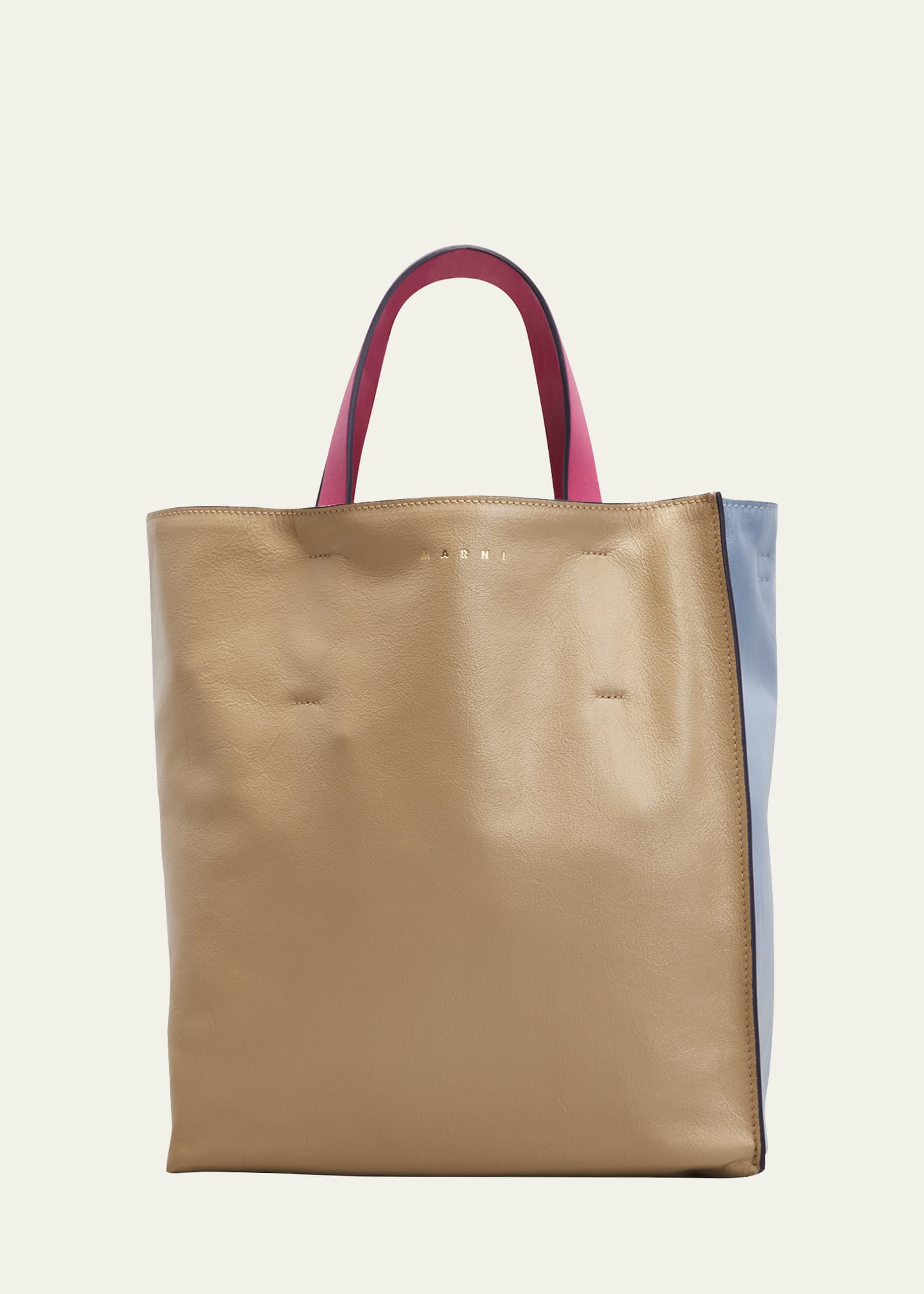 Marni Museo Colorblock Soft Shopping Tote Bag
