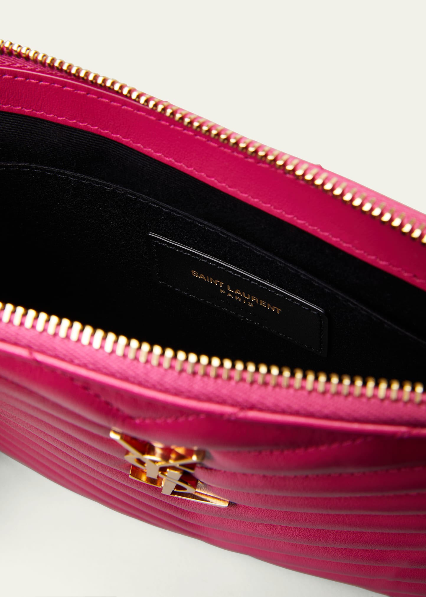 Saint Laurent YSL Monogram Small Pouch in Smooth Leather