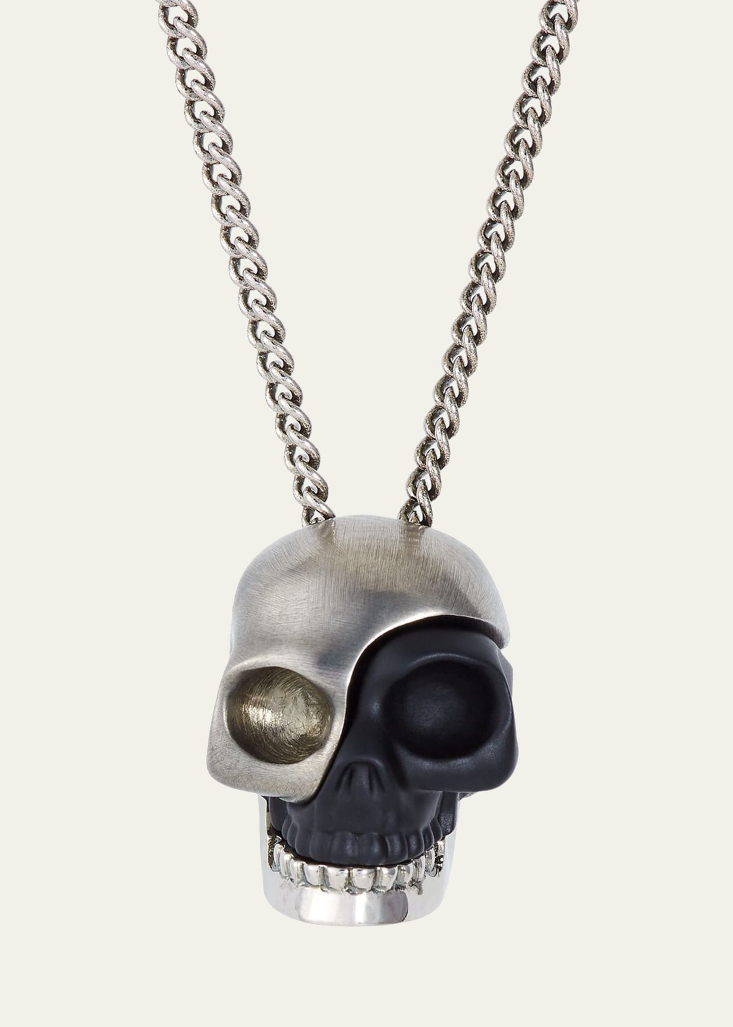 Alexander McQueen ◆ Divided Skull Pendant Necklace Alexander McQueen Silver Metal Divided Detachable Long Skull