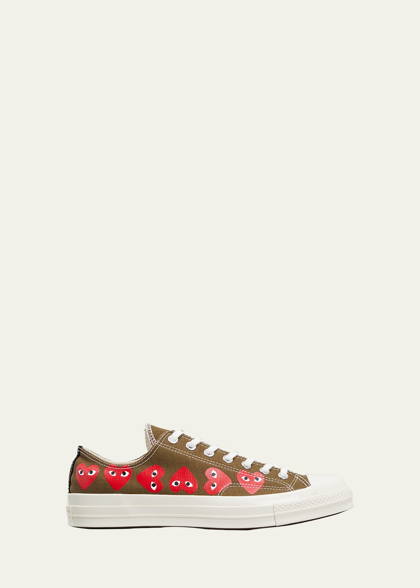 Converse x cdg multi heart khaki best sale