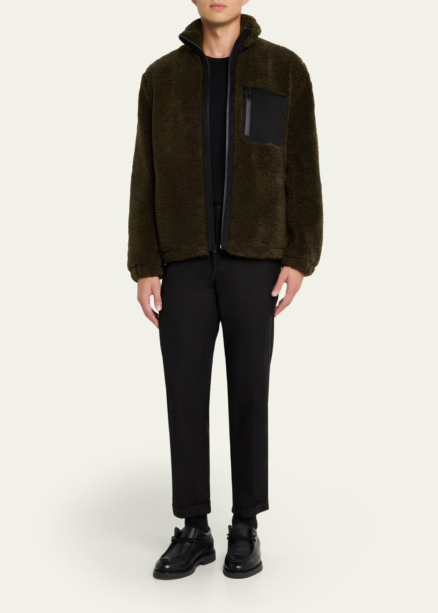 Vince Men's Faux Sherpa Zip-Up Jacket - Bergdorf Goodman