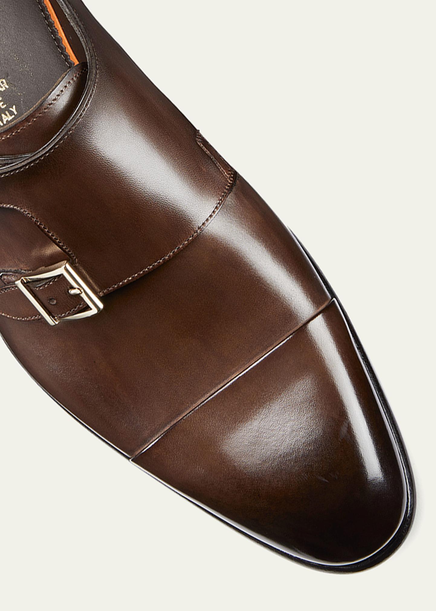 Santoni Men's Ira Double-Monk Leather Shoes - Bergdorf Goodman