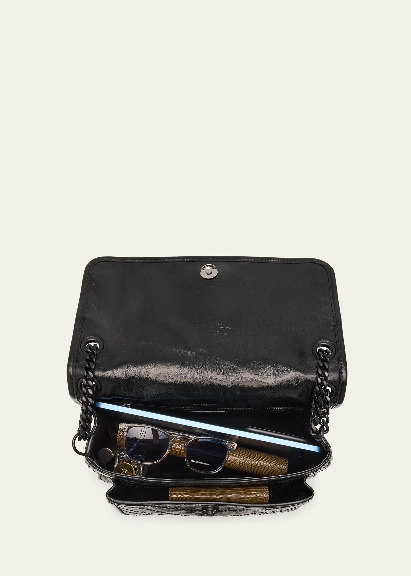 Saint Laurent Niki Medium Flap YSL Shoulder Bag in Crinkled