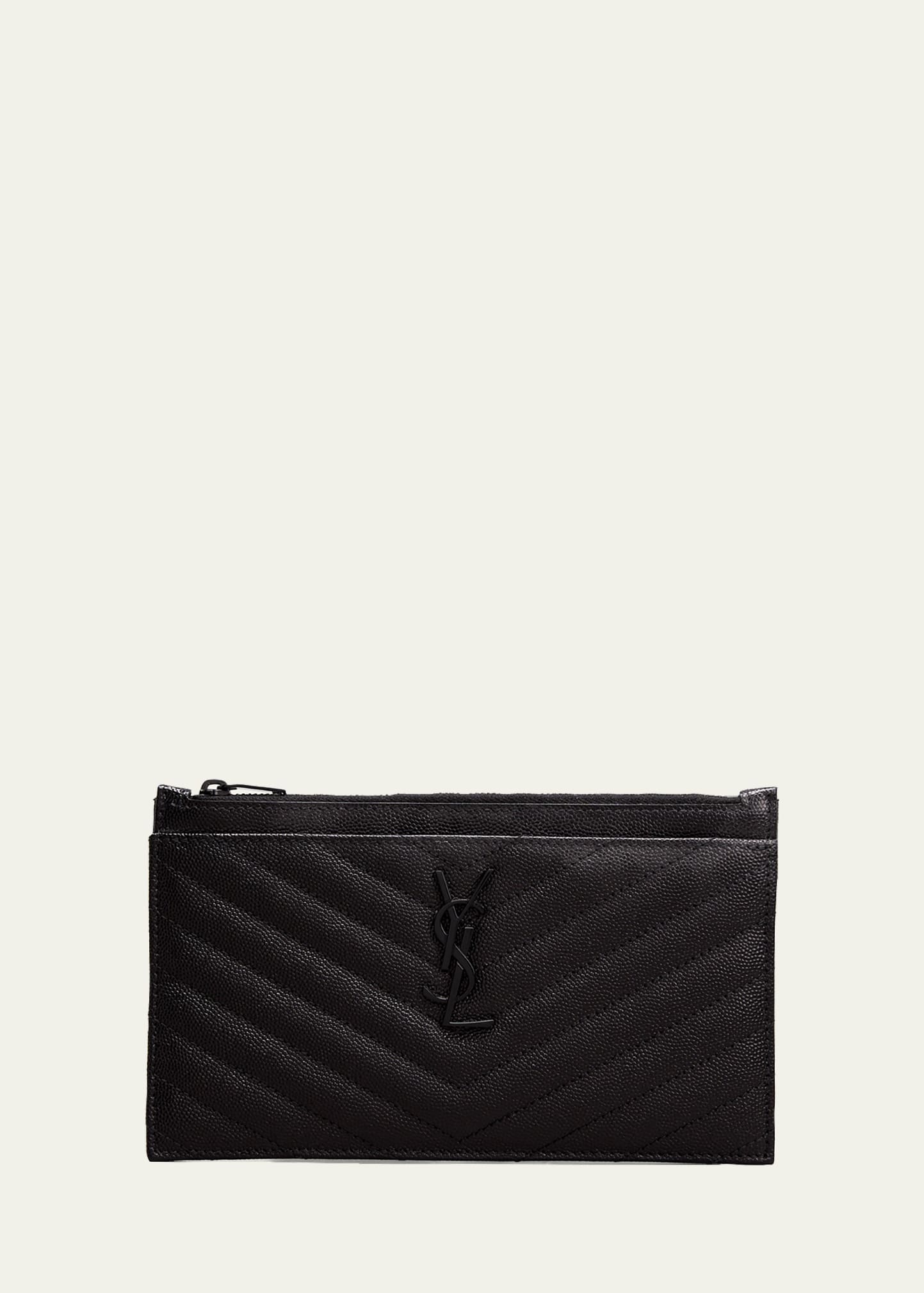 Saint Laurent YSL Bill Clip Wallet - Black Size