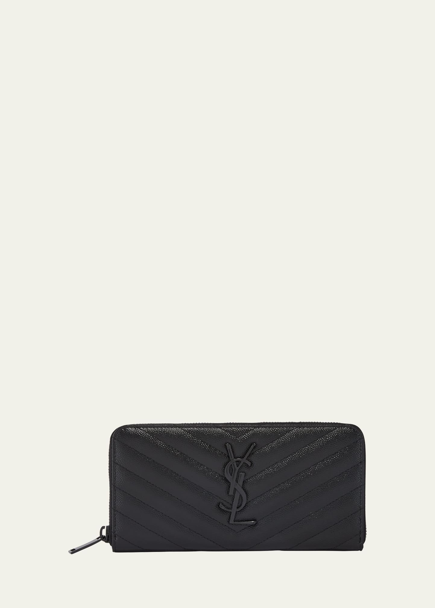 Saint Laurent Chevron Zip Around Continental Wallet – AMUSED Co