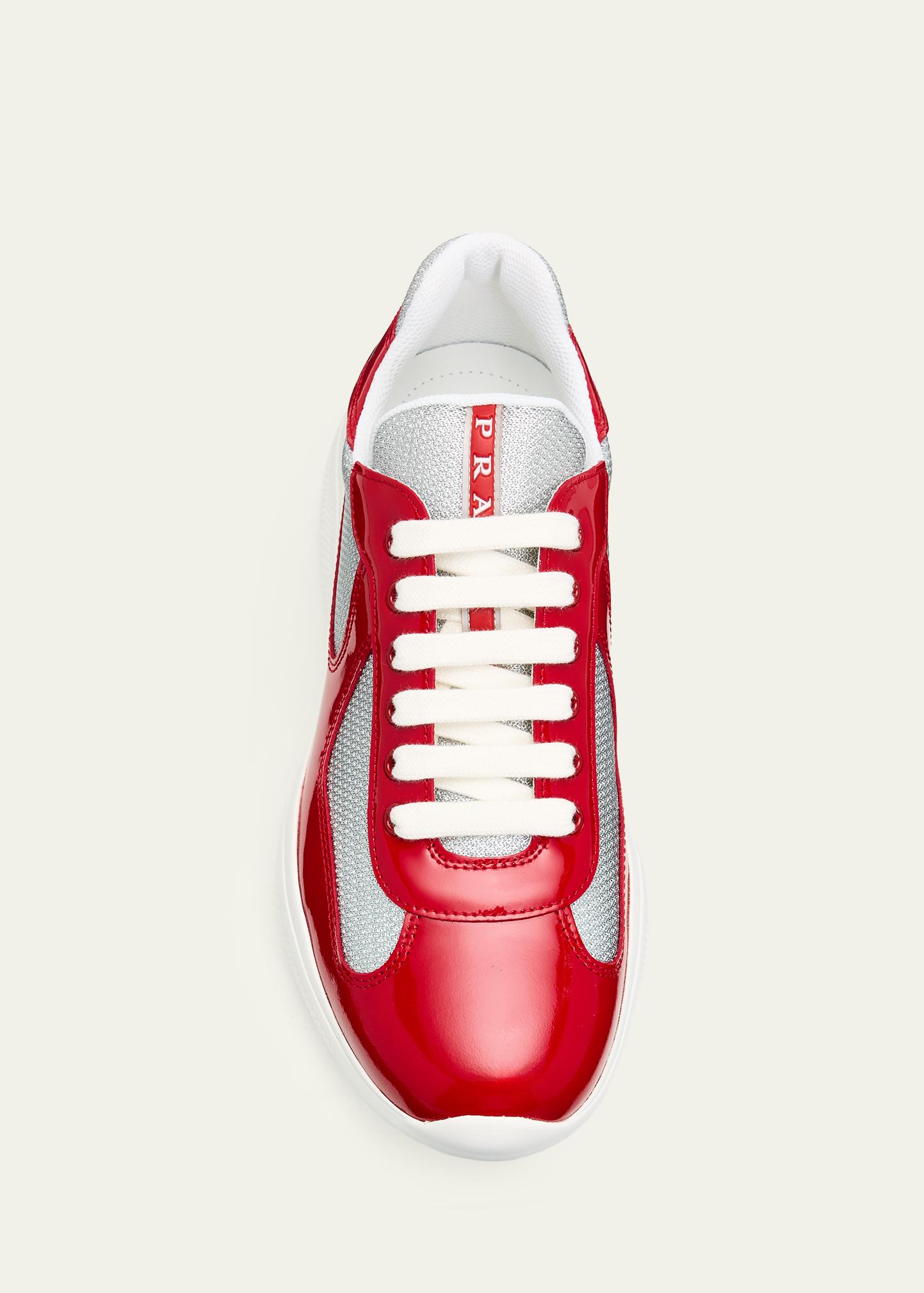 Prada Men's America's Cup Patent Leather Sneakers - Bergdorf Goodman
