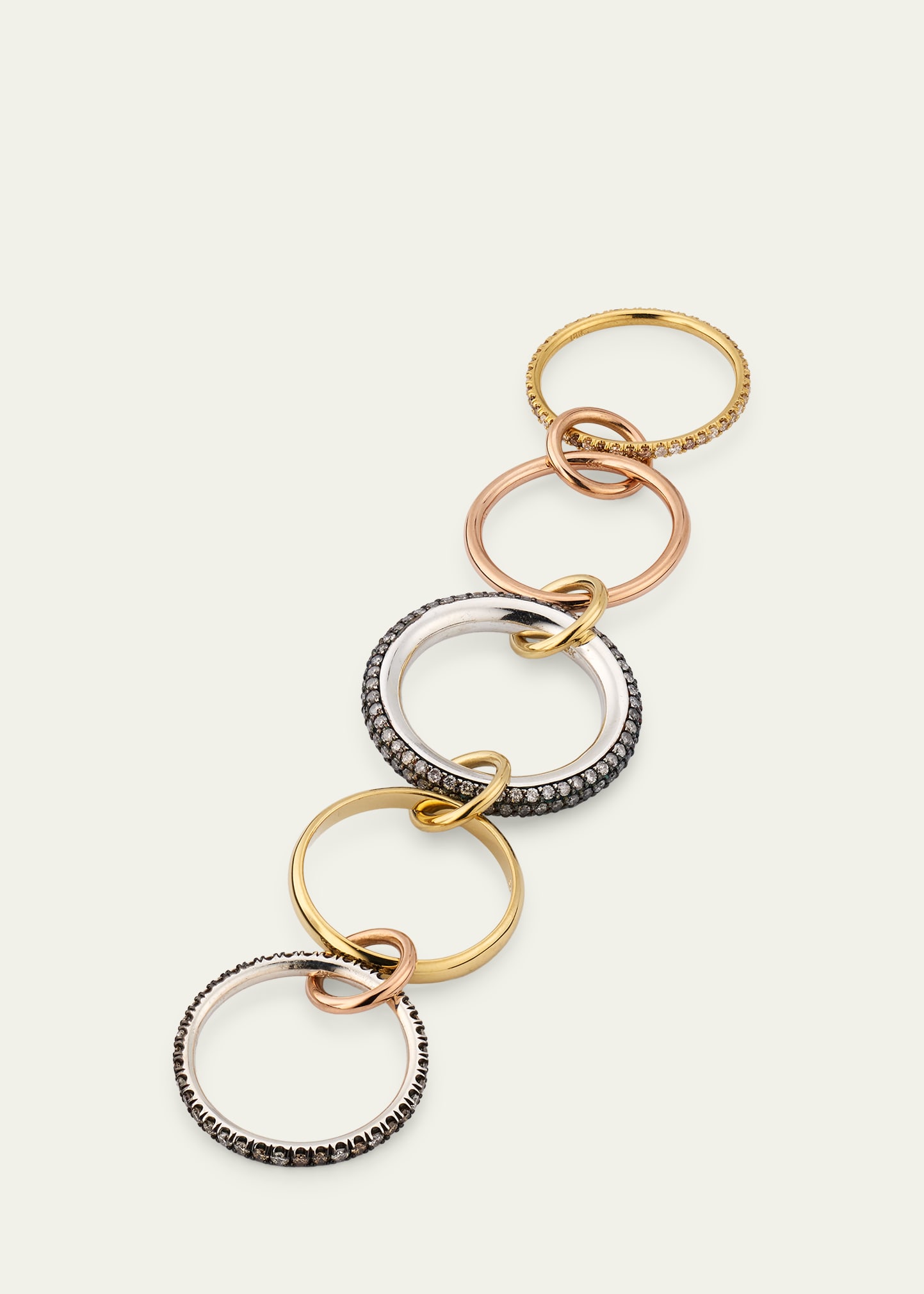 Spinelli Kilcollin Leo 18k 2-Tone 5-Link Ring w/ Diamonds